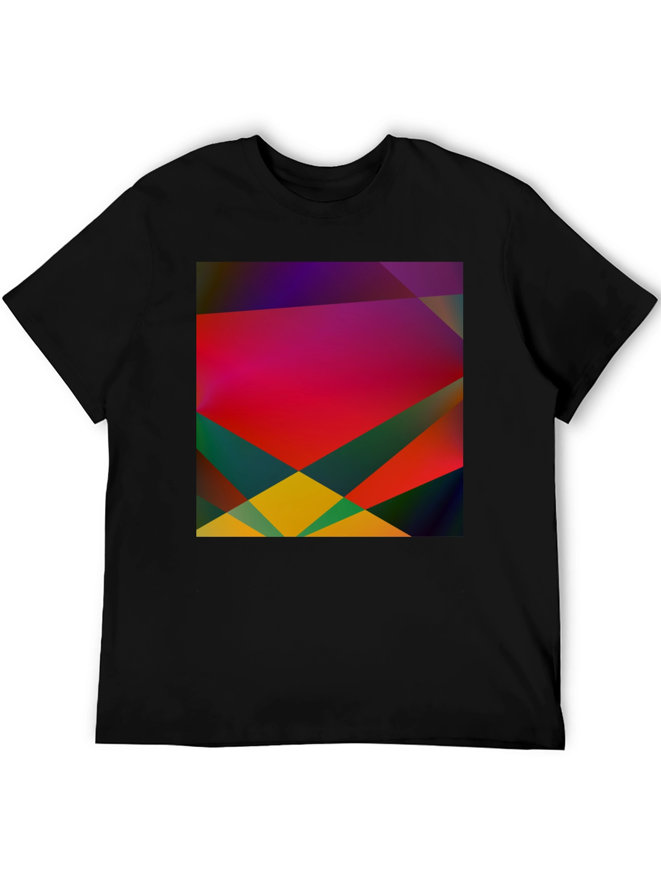 Black Geometric Abstract Art Black T-Shirt view 5