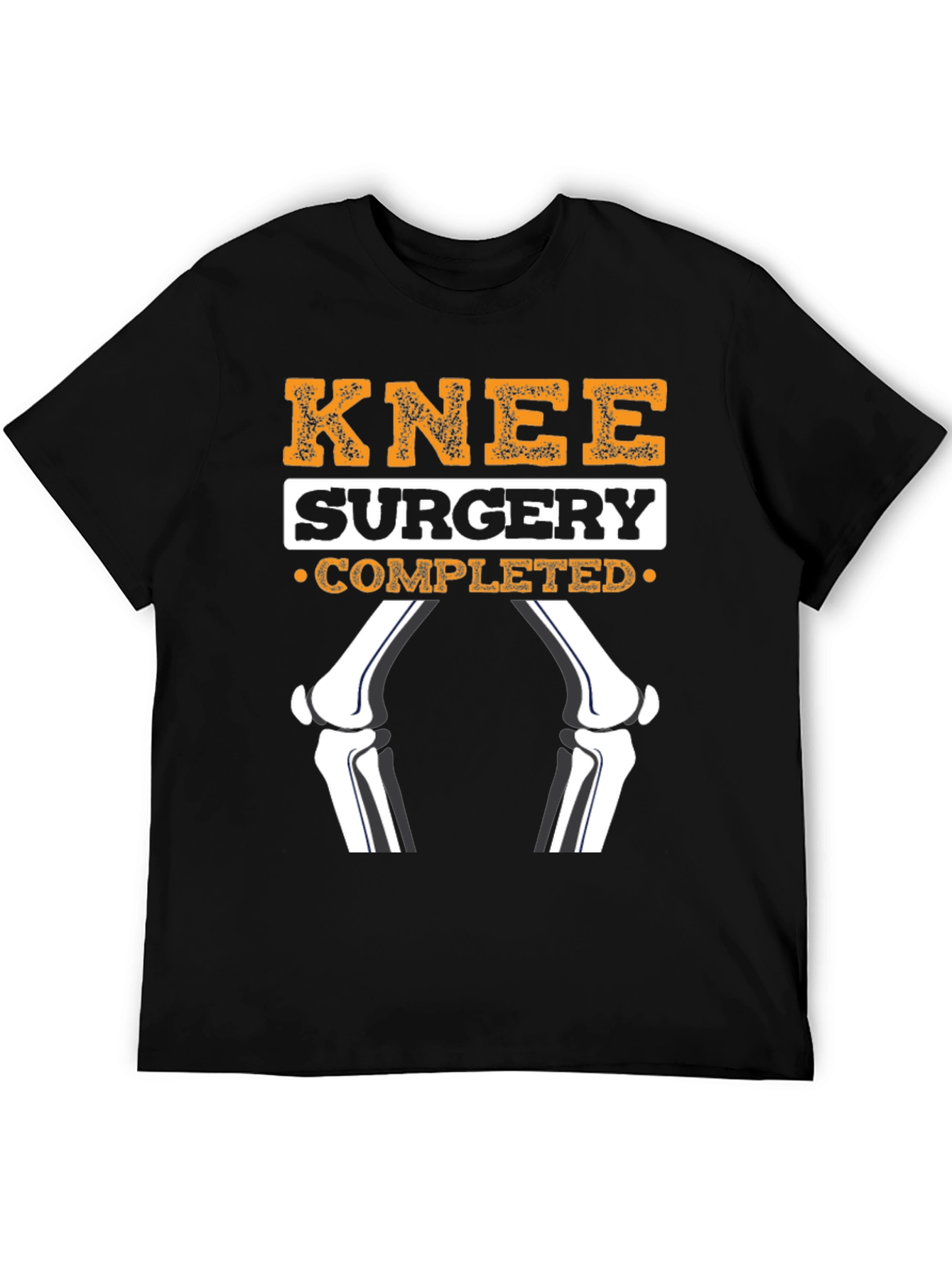 Black Knee Surgery Completed Funny T-Shirt view 5