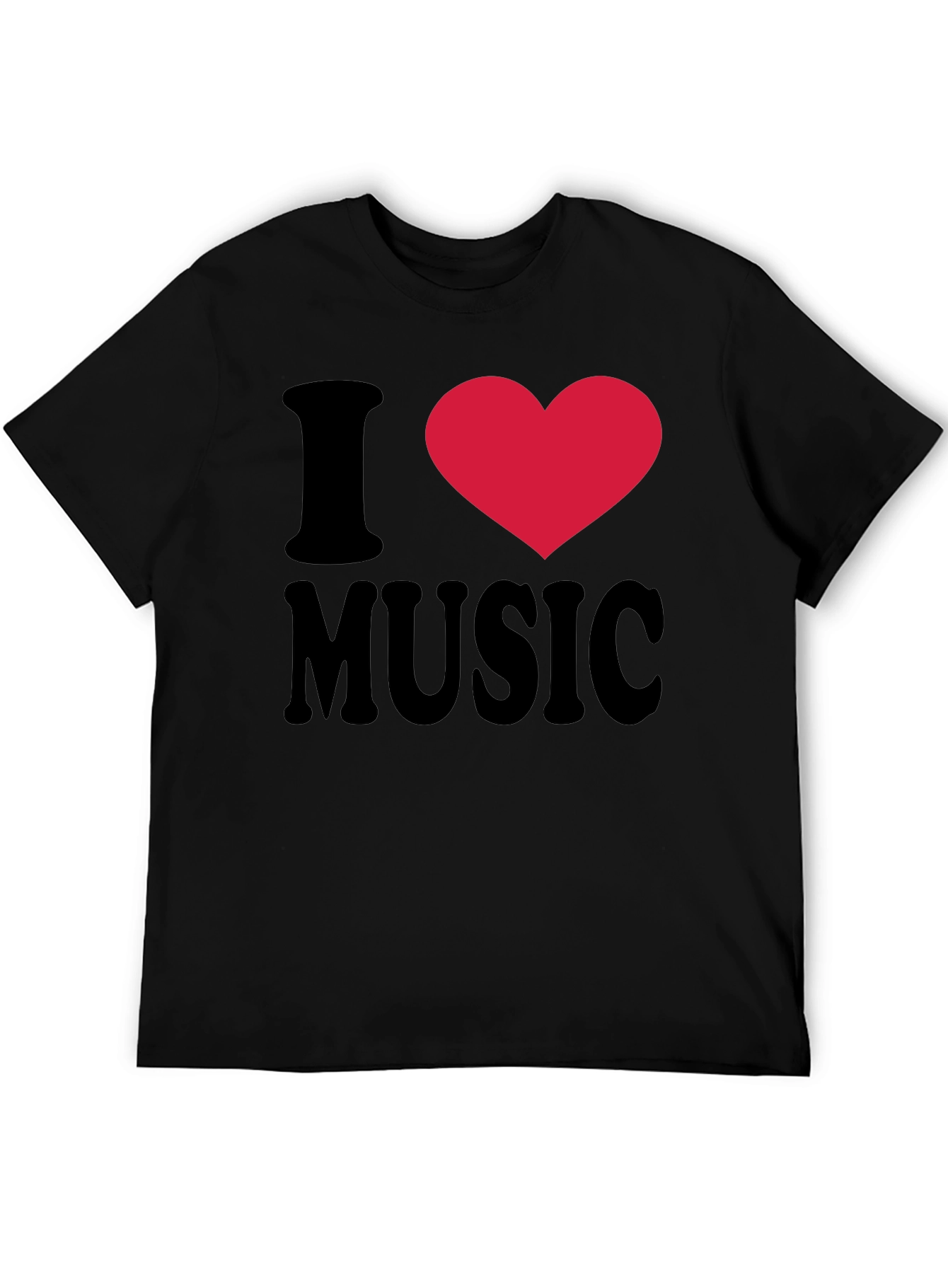 Black I Heart Music Black T-Shirt view 5