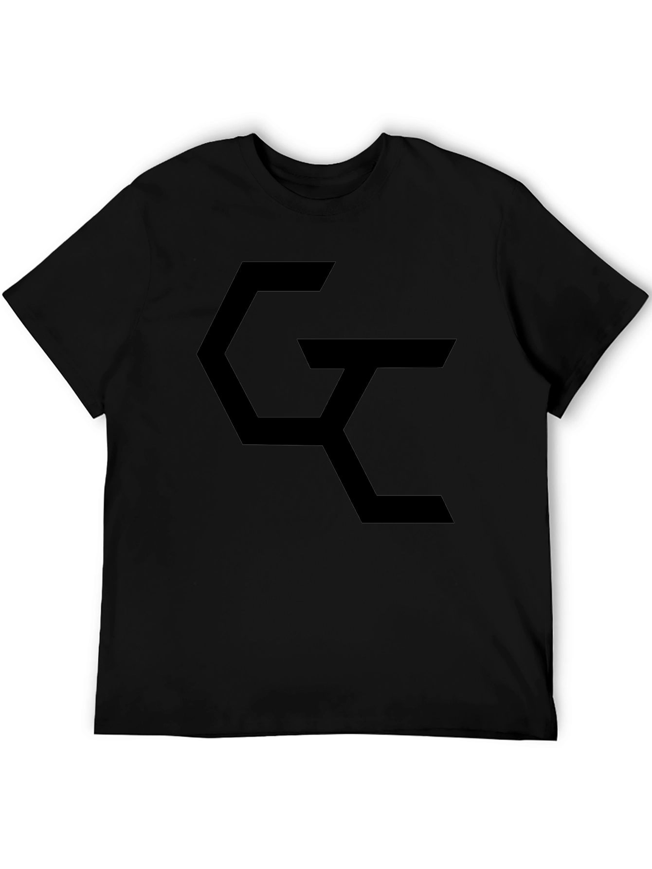 Black Modern Black Graphic Tee - Geometric Design view 5