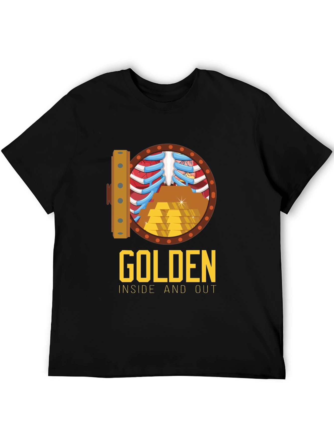 Black Golden Inside & Out Graphic Tee - Bold Style view 5