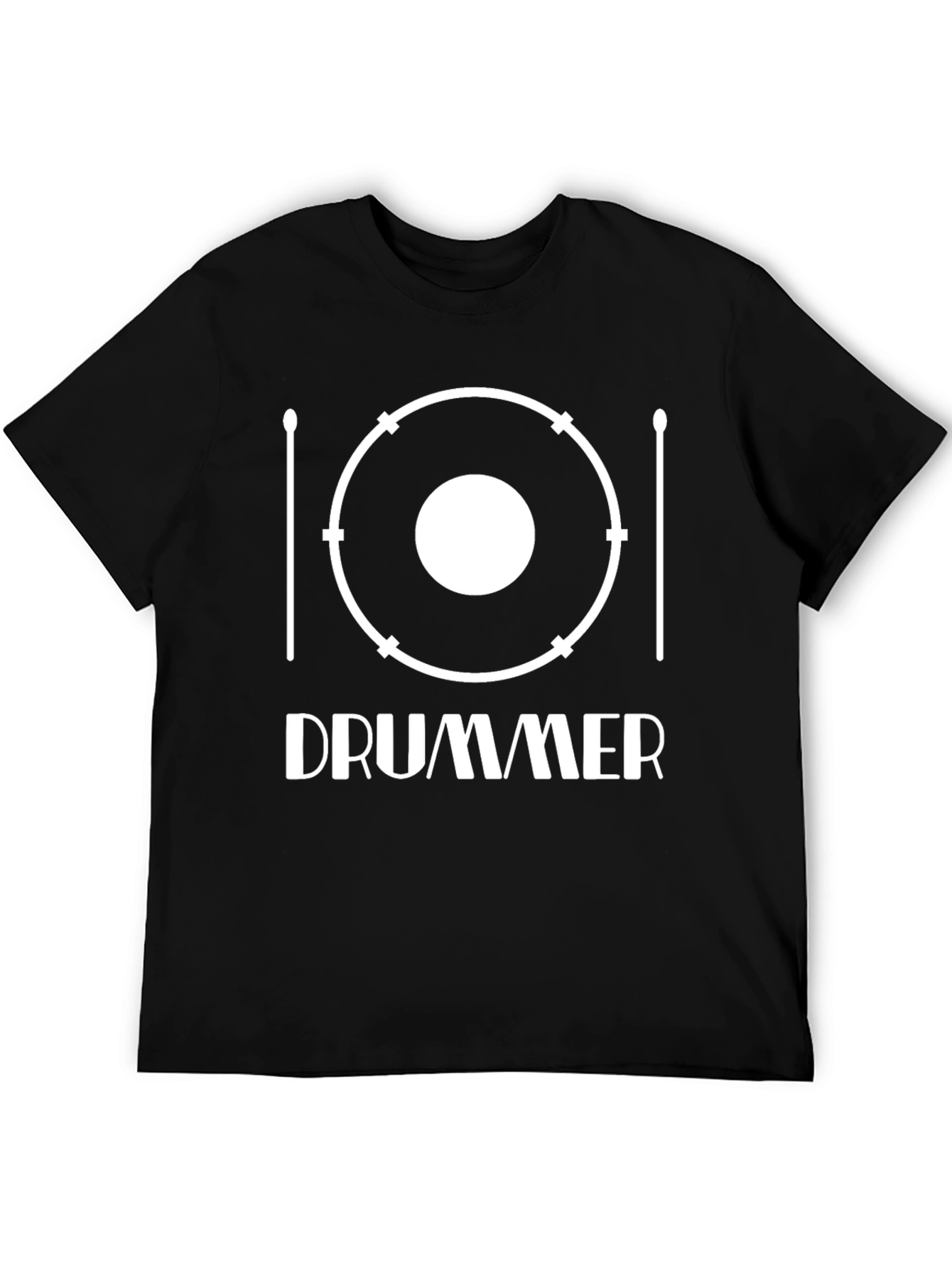 Black Drummer Graphic Tee - Black Cotton Blend T-Shirt view 5