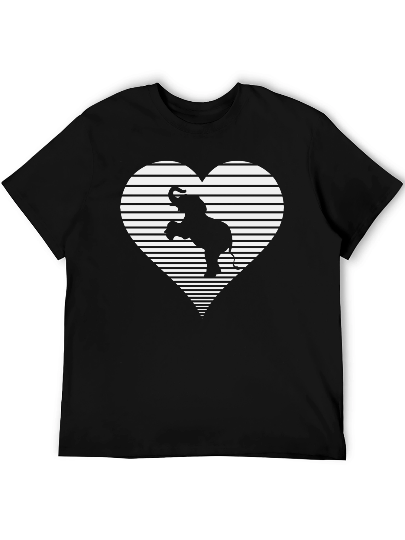 Black Elephant Heart Graphic T-Shirt - Black view 5