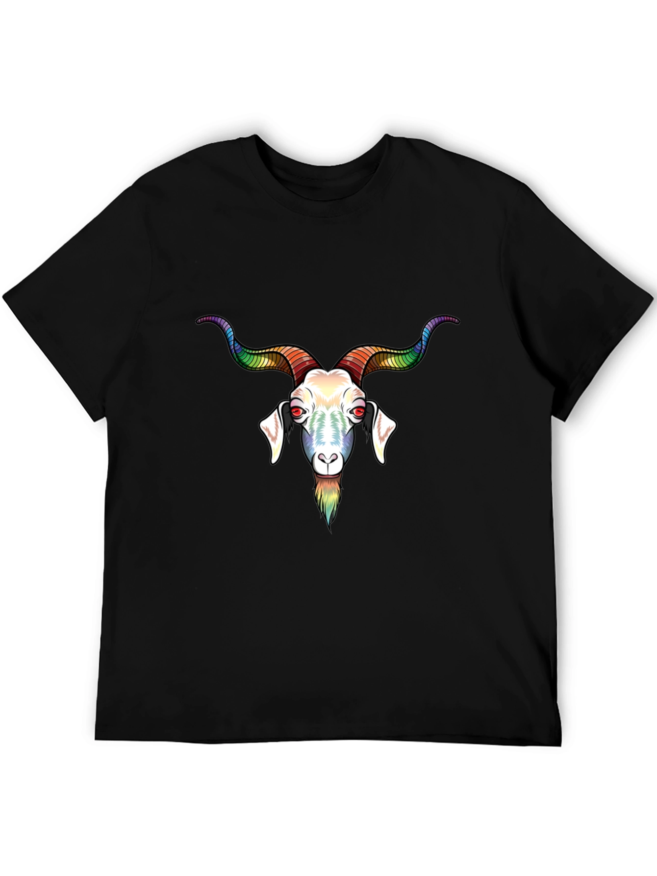 Black Rainbow Goat Graphic T-Shirt - Black view 5