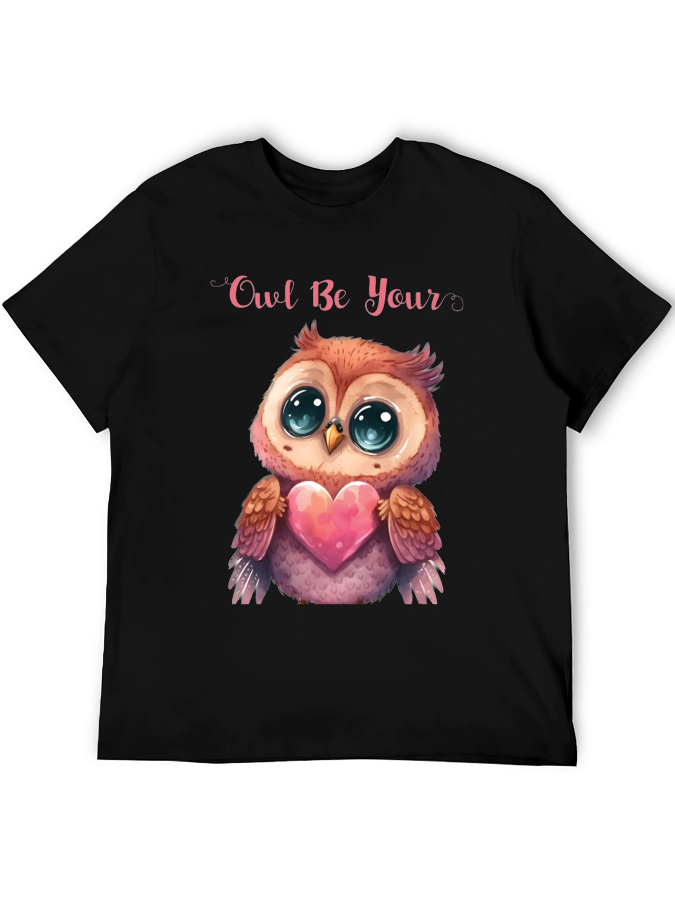 Black Owl Be Your Valentine Black T-Shirt view 5