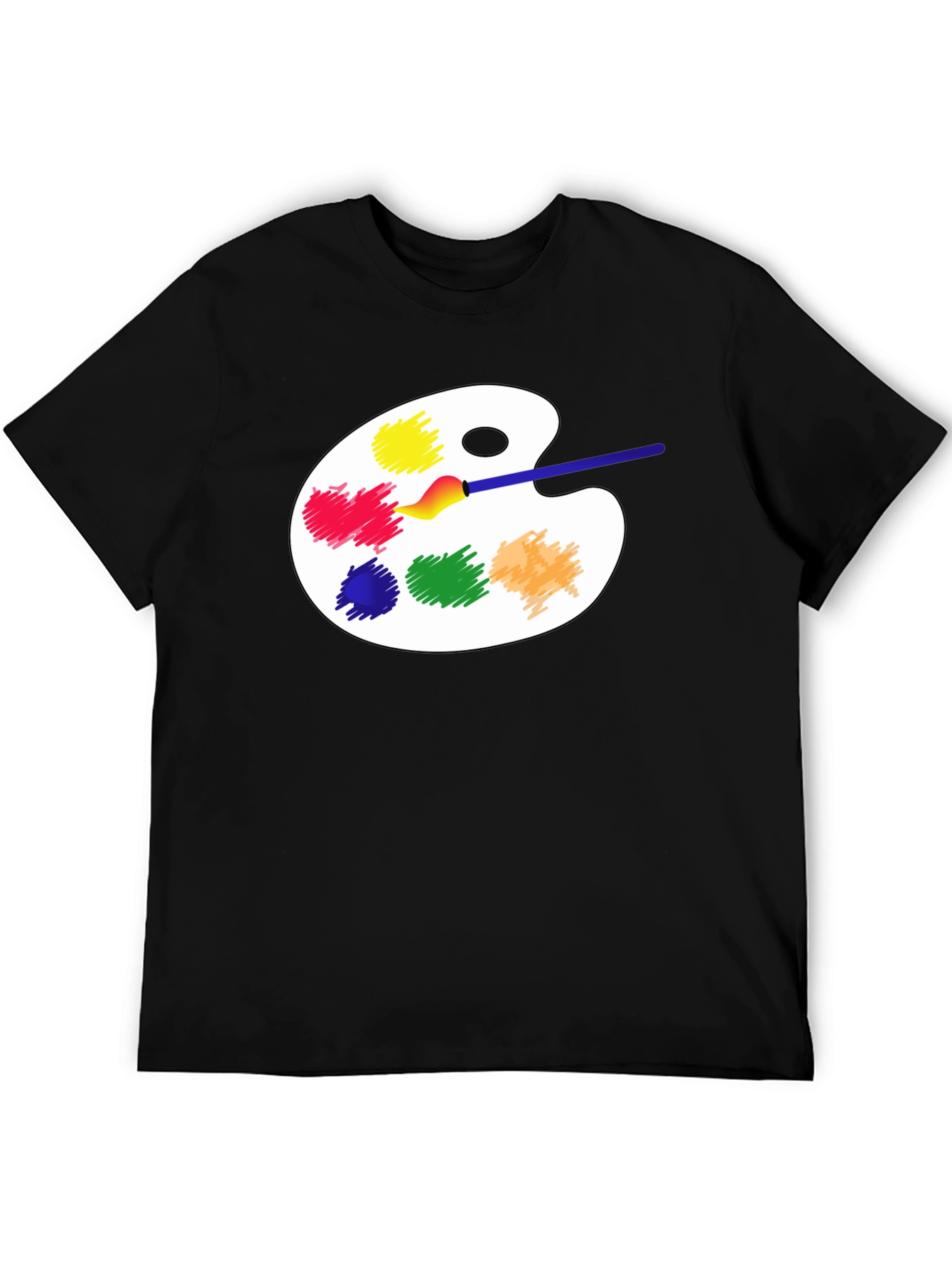Black Art Palette T-Shirt - Painter's Essential view 5