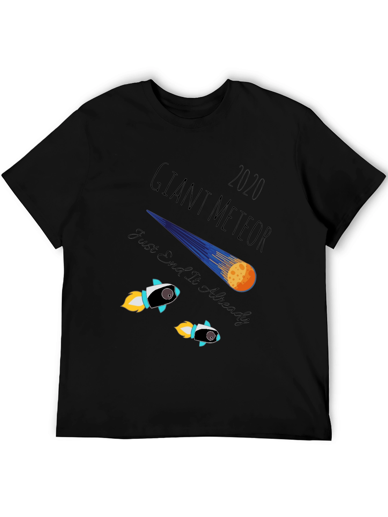 Black Giant Meteor 2020 T-Shirt: Humorous End of Times Tee view 5