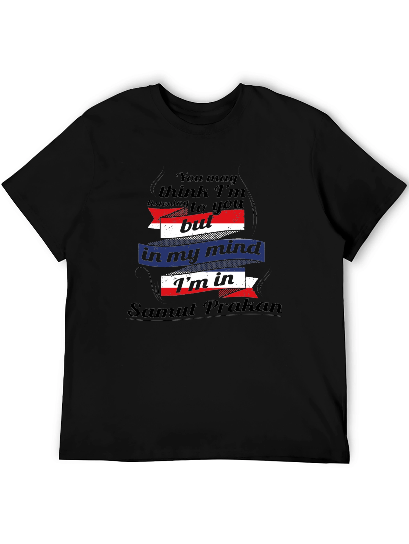 Black Samut Prakan Mind T-Shirt - Funny Travel Tee view 5