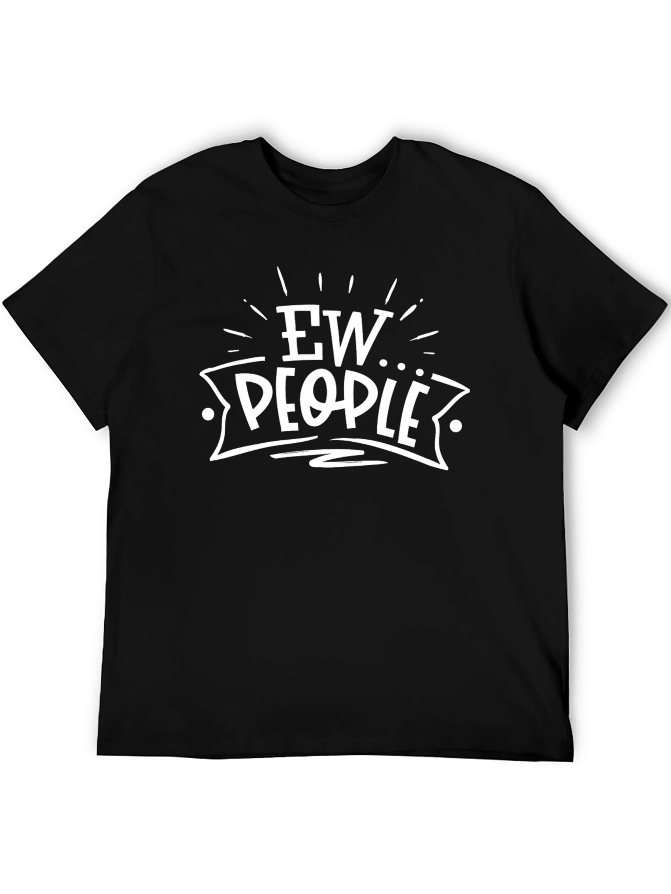 Black Ew People Graphic Tee - Funny Introvert T-Shirt view 5