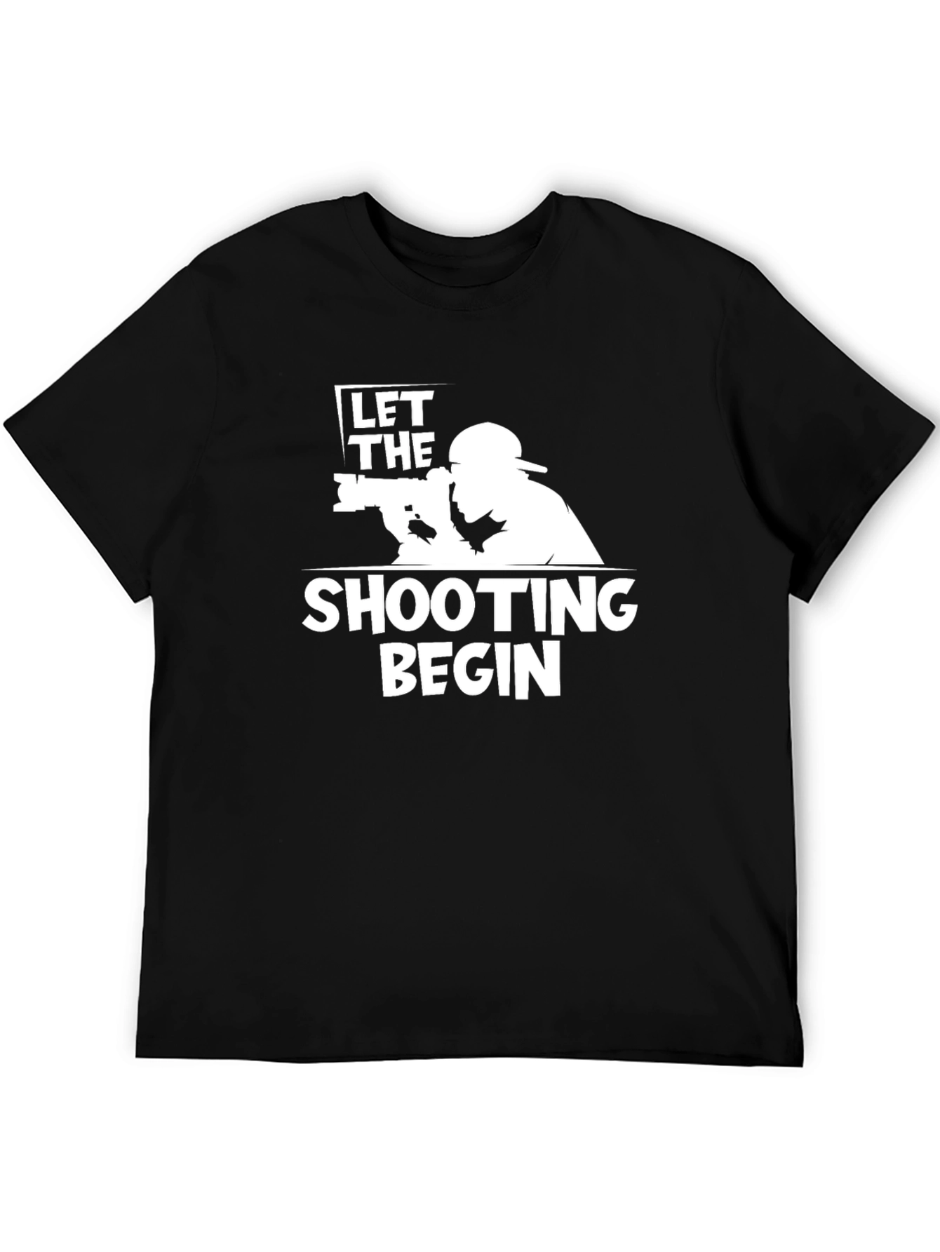 Black Let the Shooting Begin - Black T-Shirt view 5