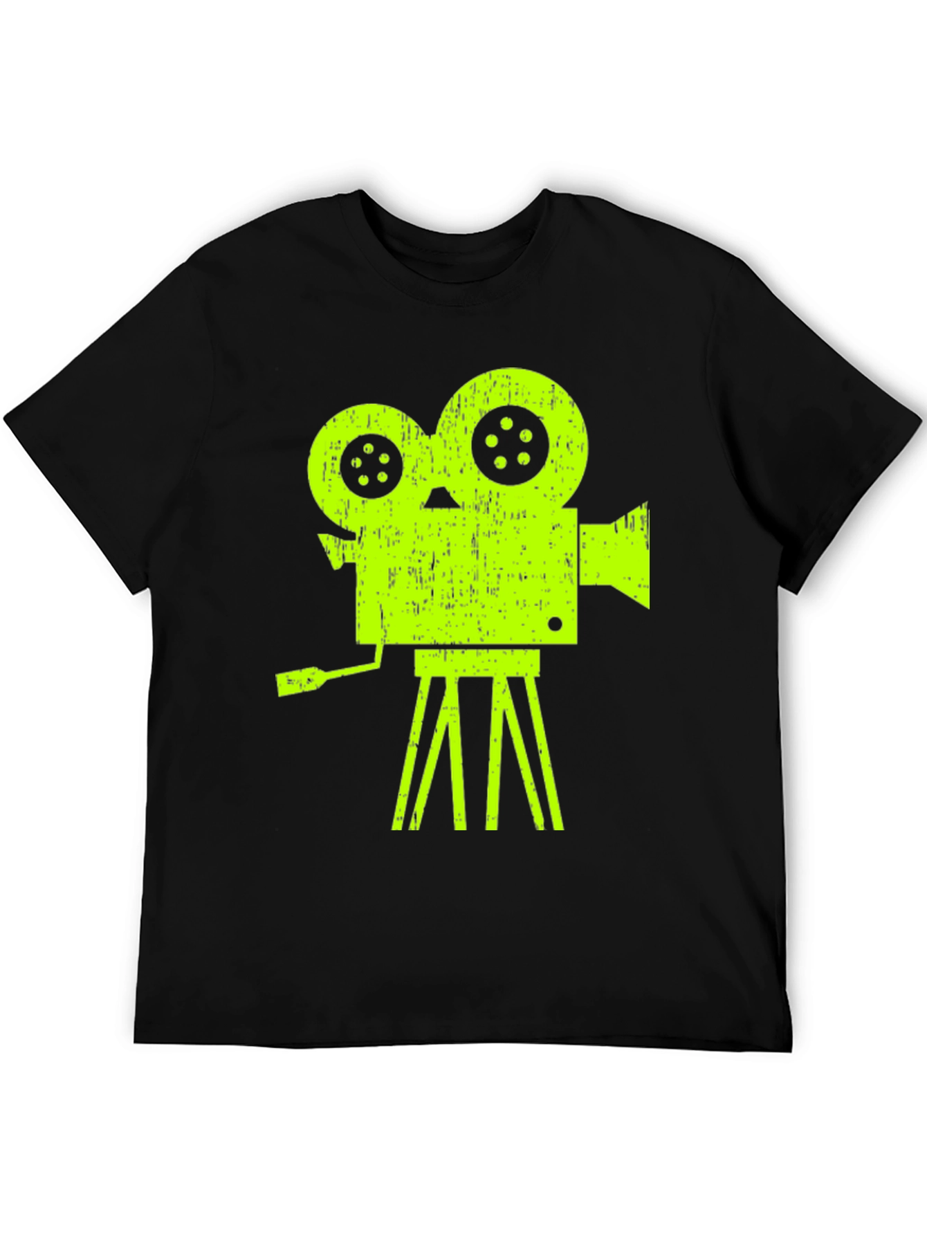 Black Retro Film Projector Graphic Tee - Classic Movie Lover Shirt view 5