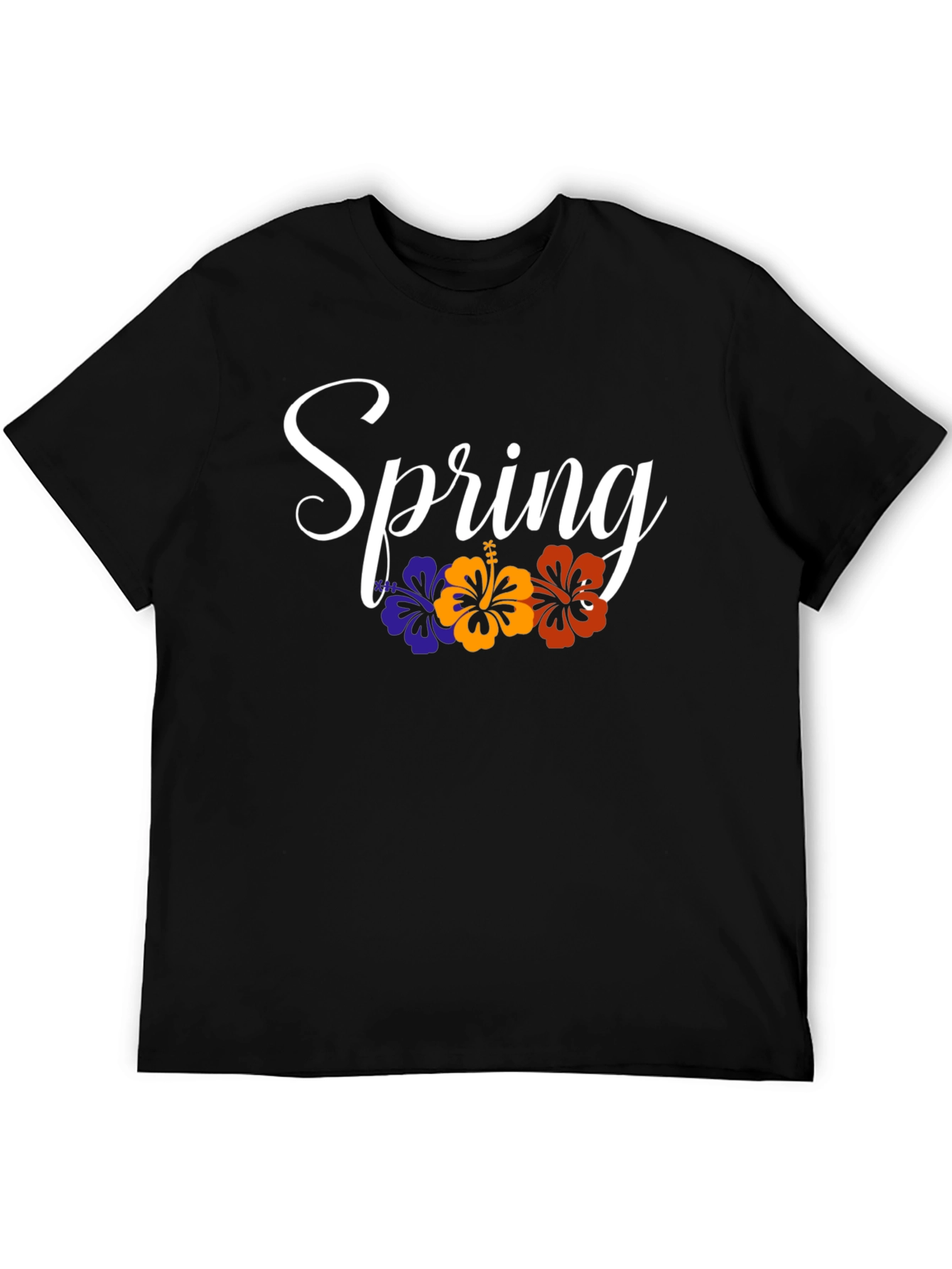 Black Spring Floral Graphic Tee - Men's Black T-Shirt view 5