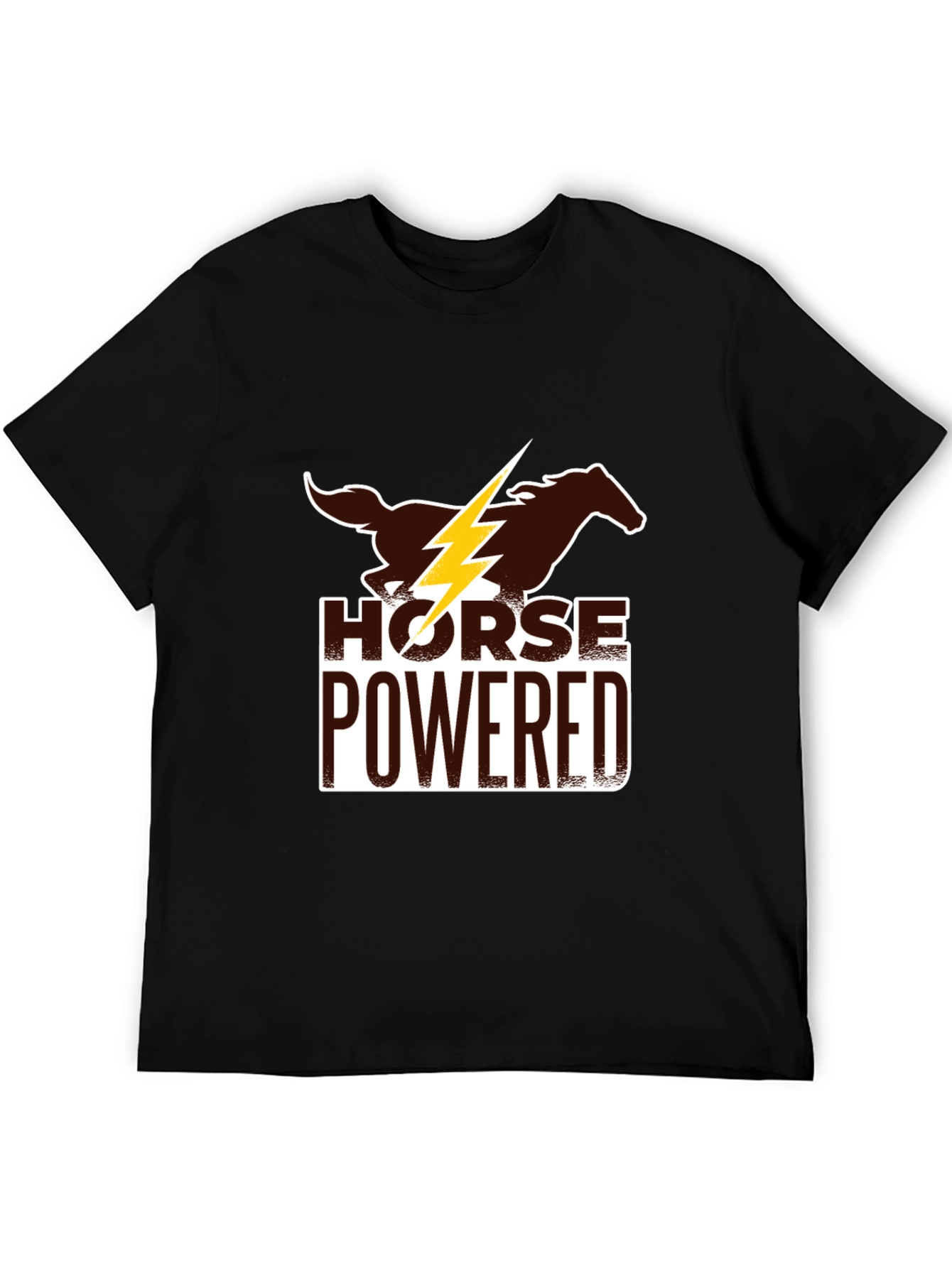 Black Horse Powered Graphic Tee - Black Cotton Blend view 5