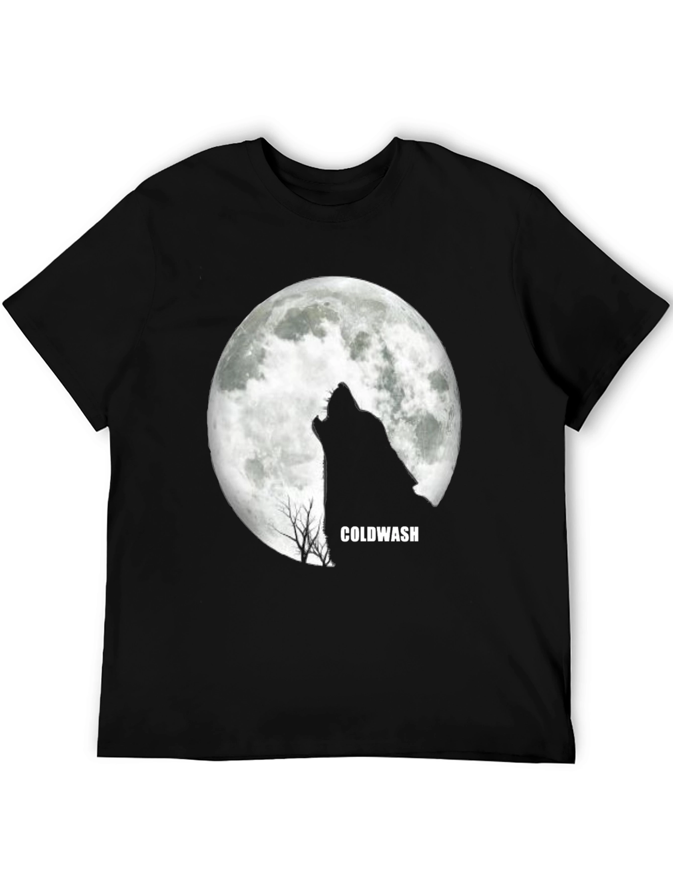 Black Wolf Howling Moon Black T-Shirt view 5