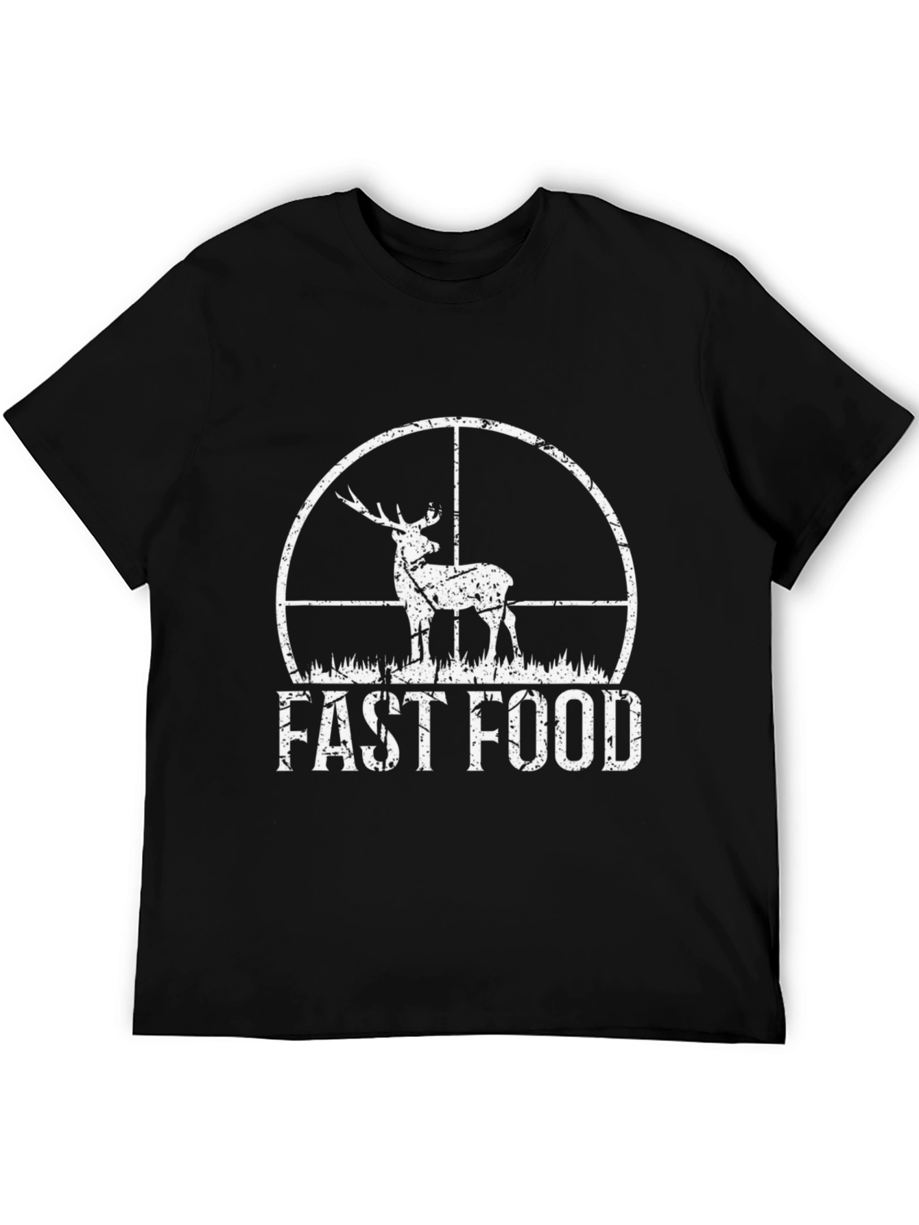 Black Fast Food Hunting Tee - Deer Hunter Novelty T-Shirt view 5