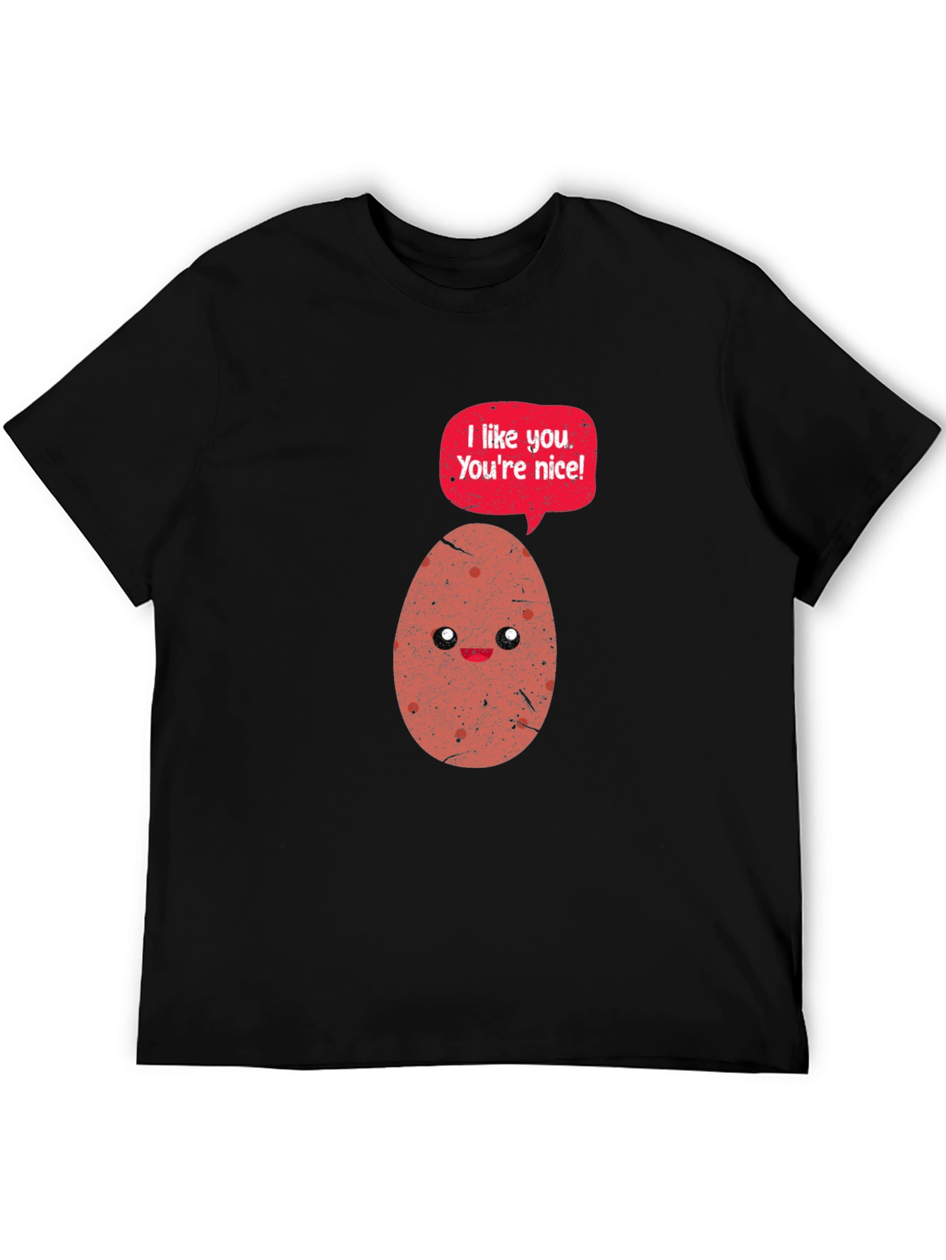 Black Funny Potato T-Shirt - I Like You, You're Nice! view 5