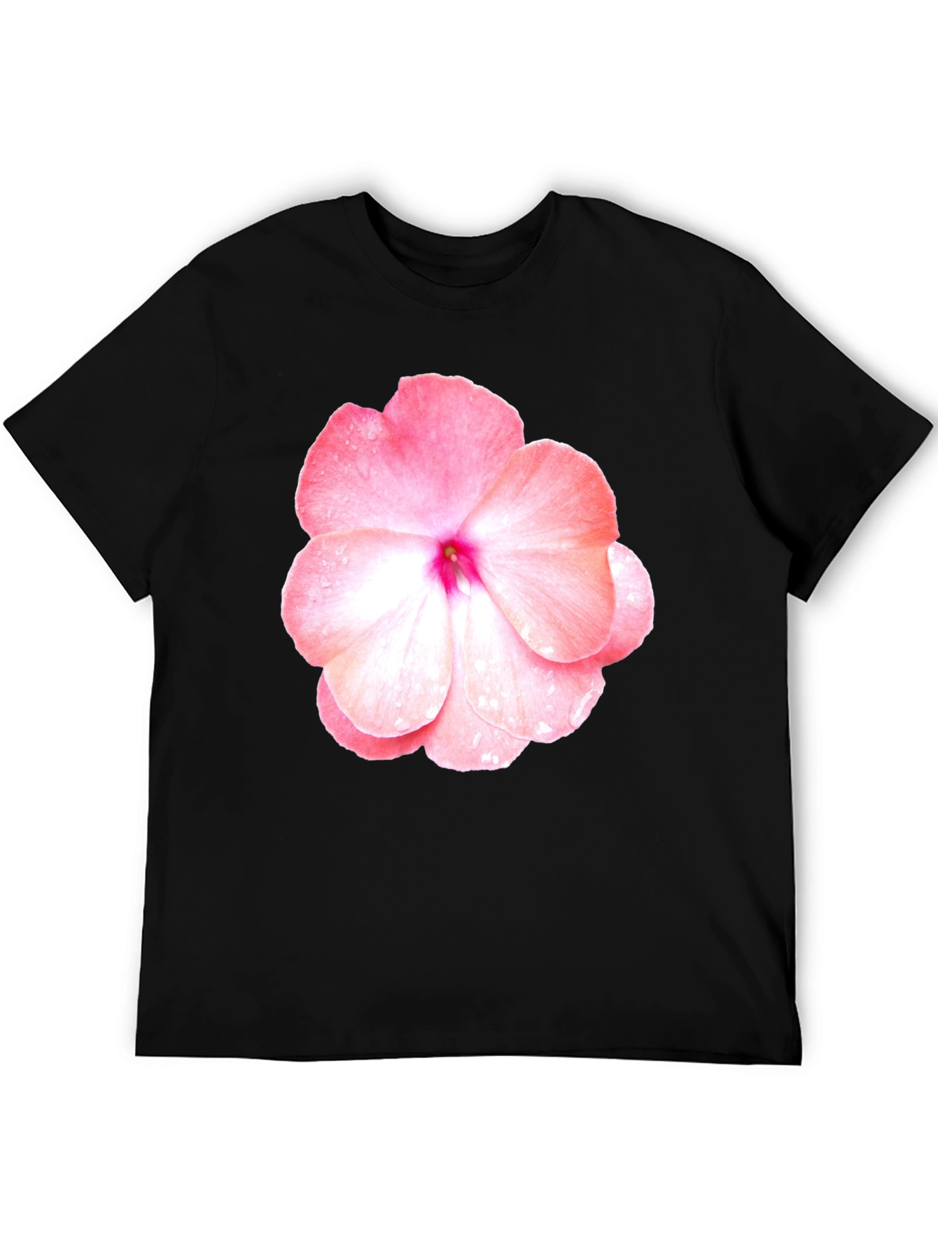 Black Floral Print Crew Neck T-Shirt view 5