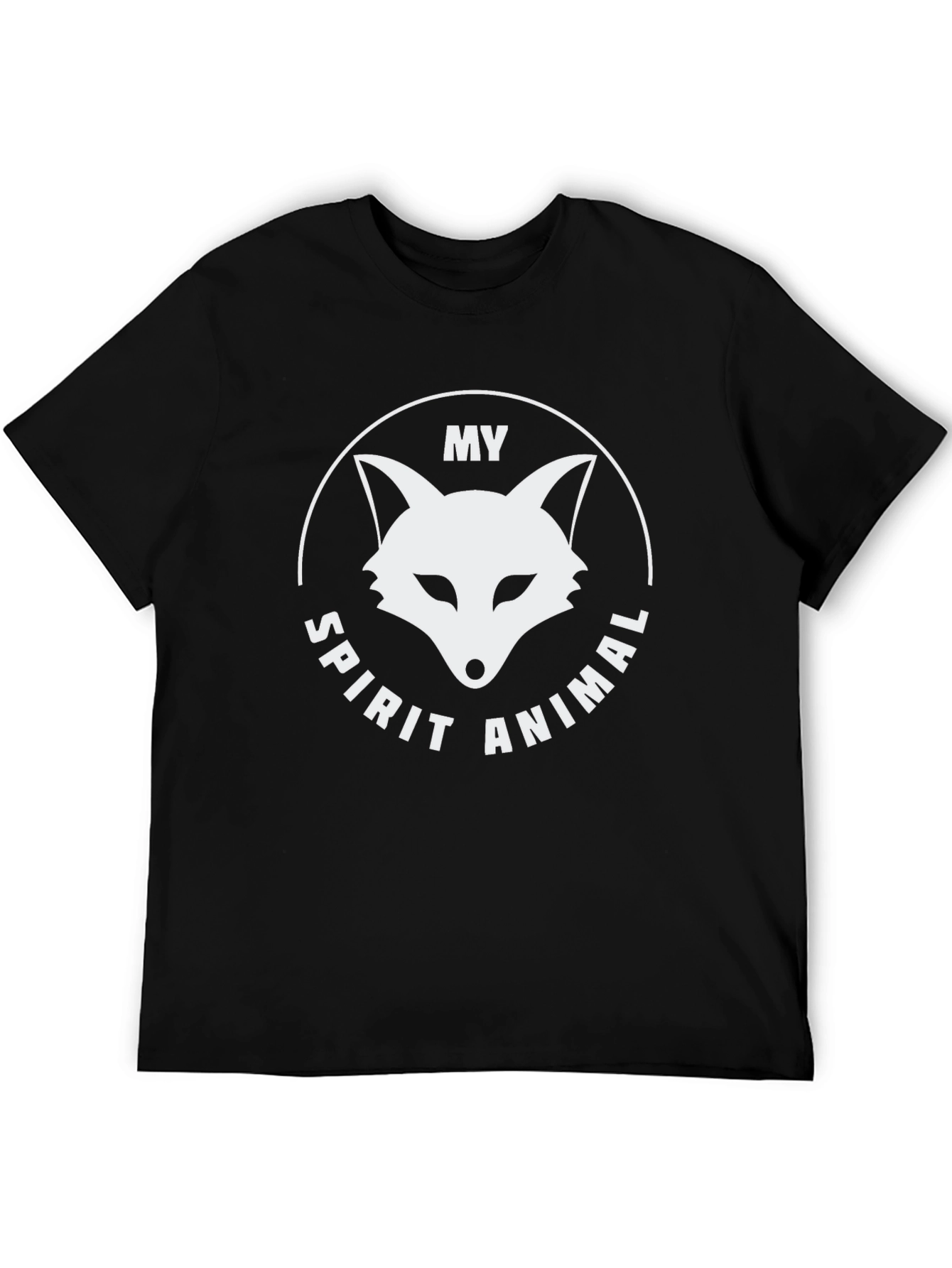 Black My Spirit Animal Fox T-Shirt - Black Graphic Tee view 5