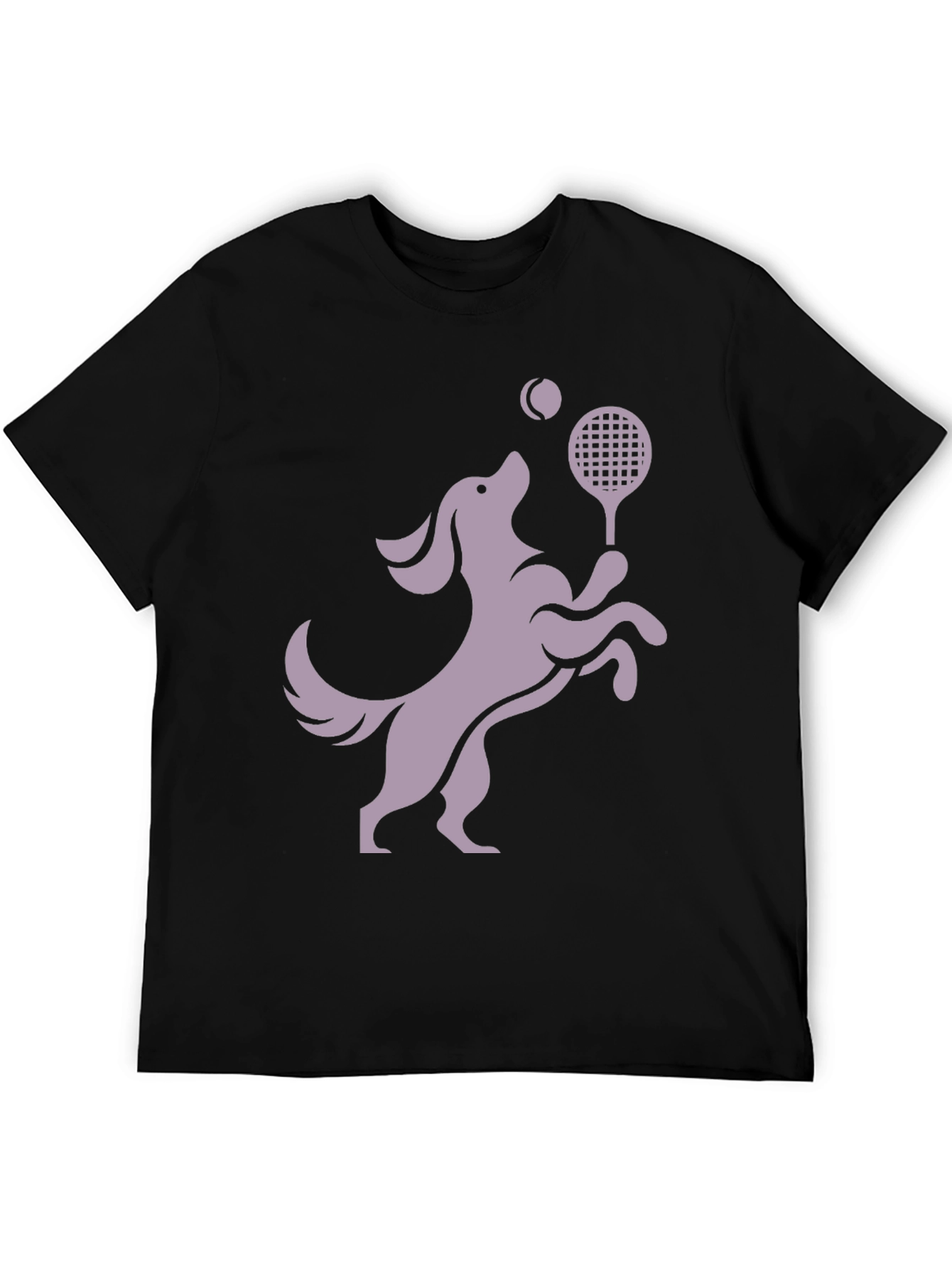 Black Dog Playing Tennis Black Graphic Tee view 5