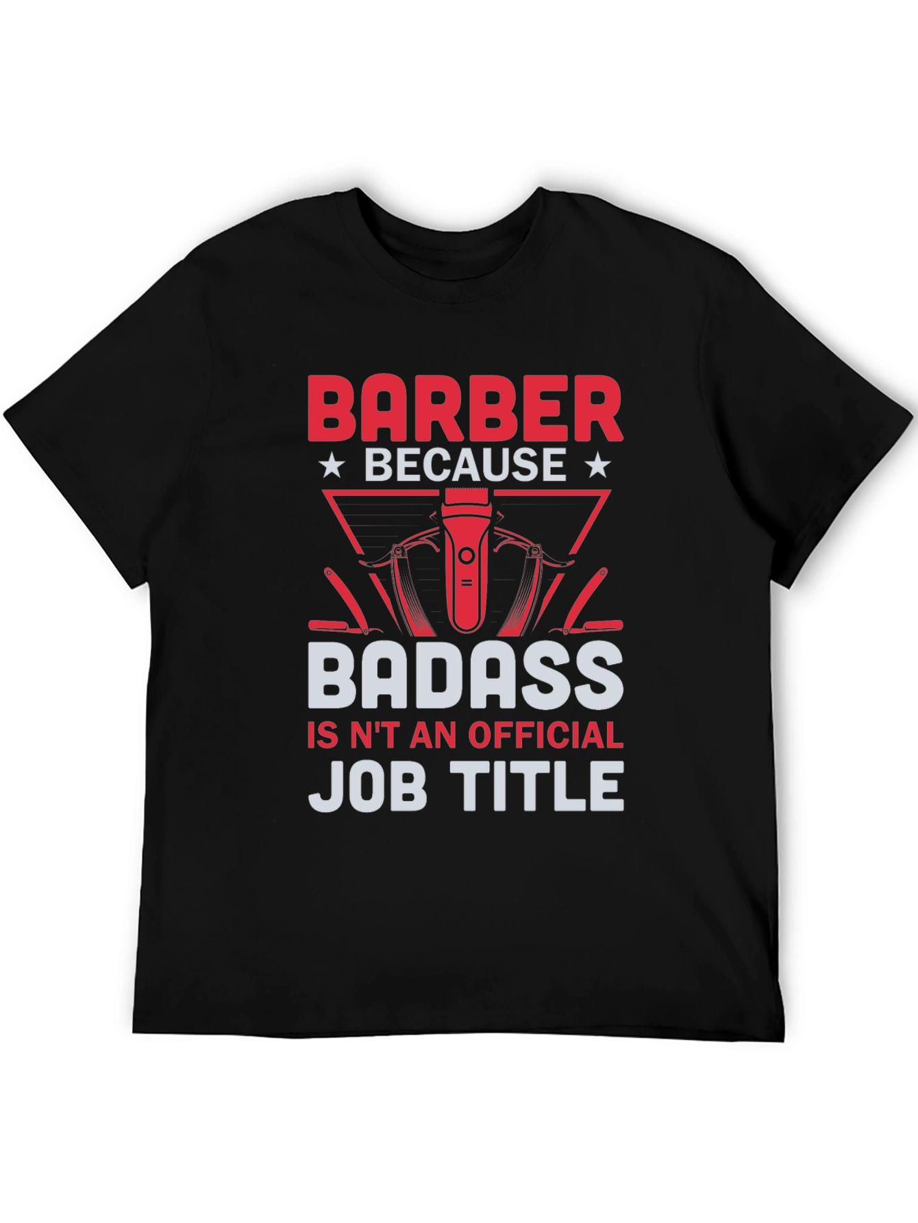 Black Barber Badass Graphic T-Shirt - Funny Barber Gift view 5