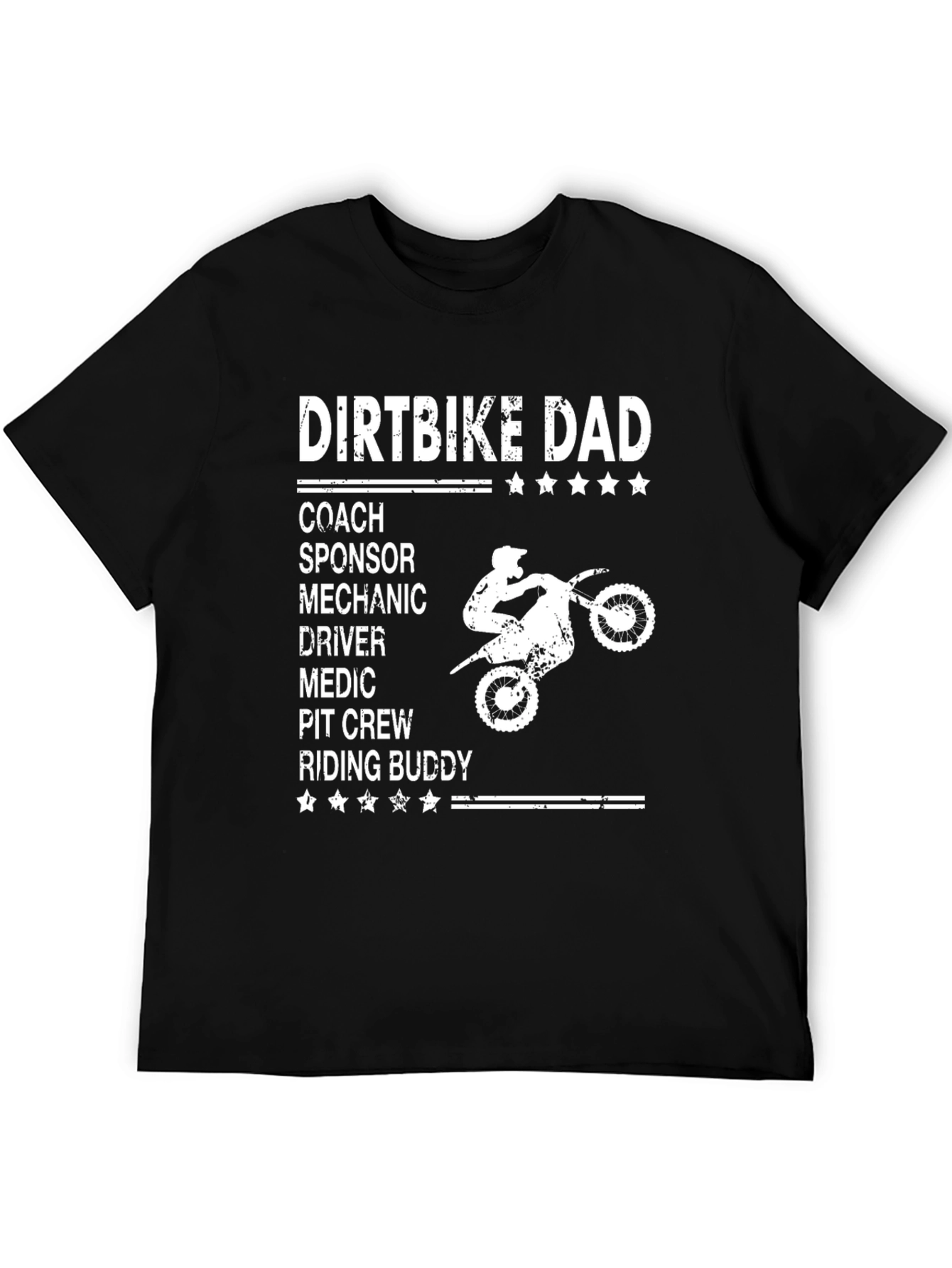 Black Dirtbike Dad T-Shirt - Coach, Sponsor, Mechanic view 5