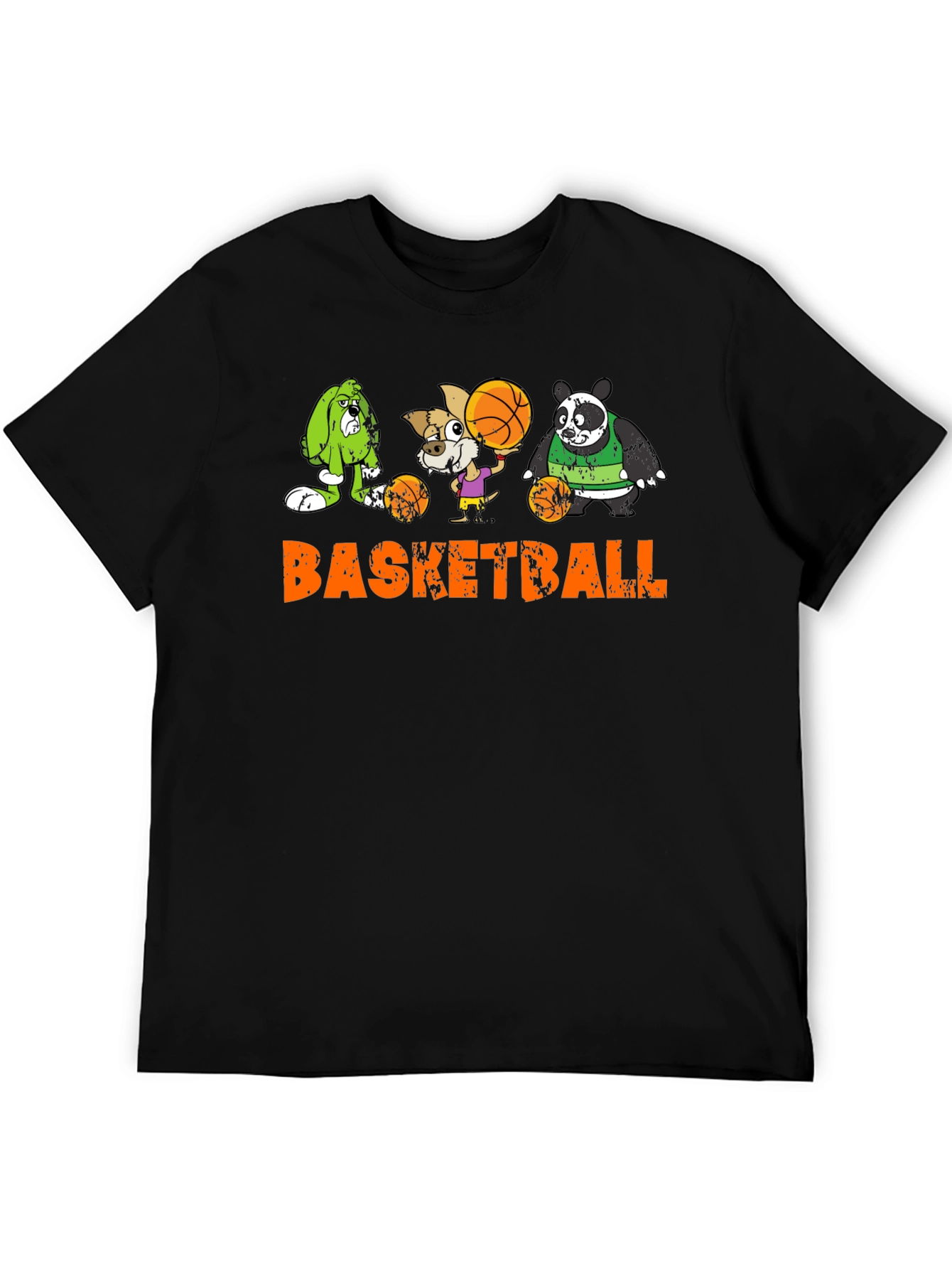 Black Basketball Animals Graphic T-Shirt view 5