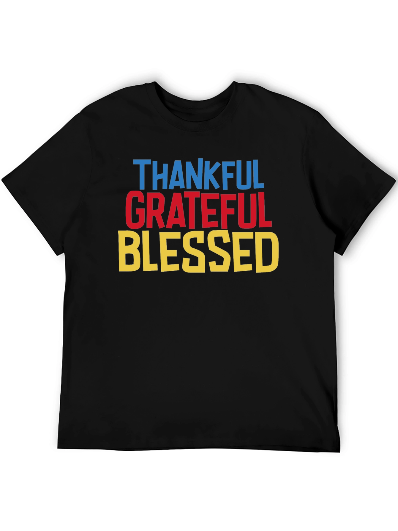 Black Thankful Grateful Blessed T-Shirt view 5