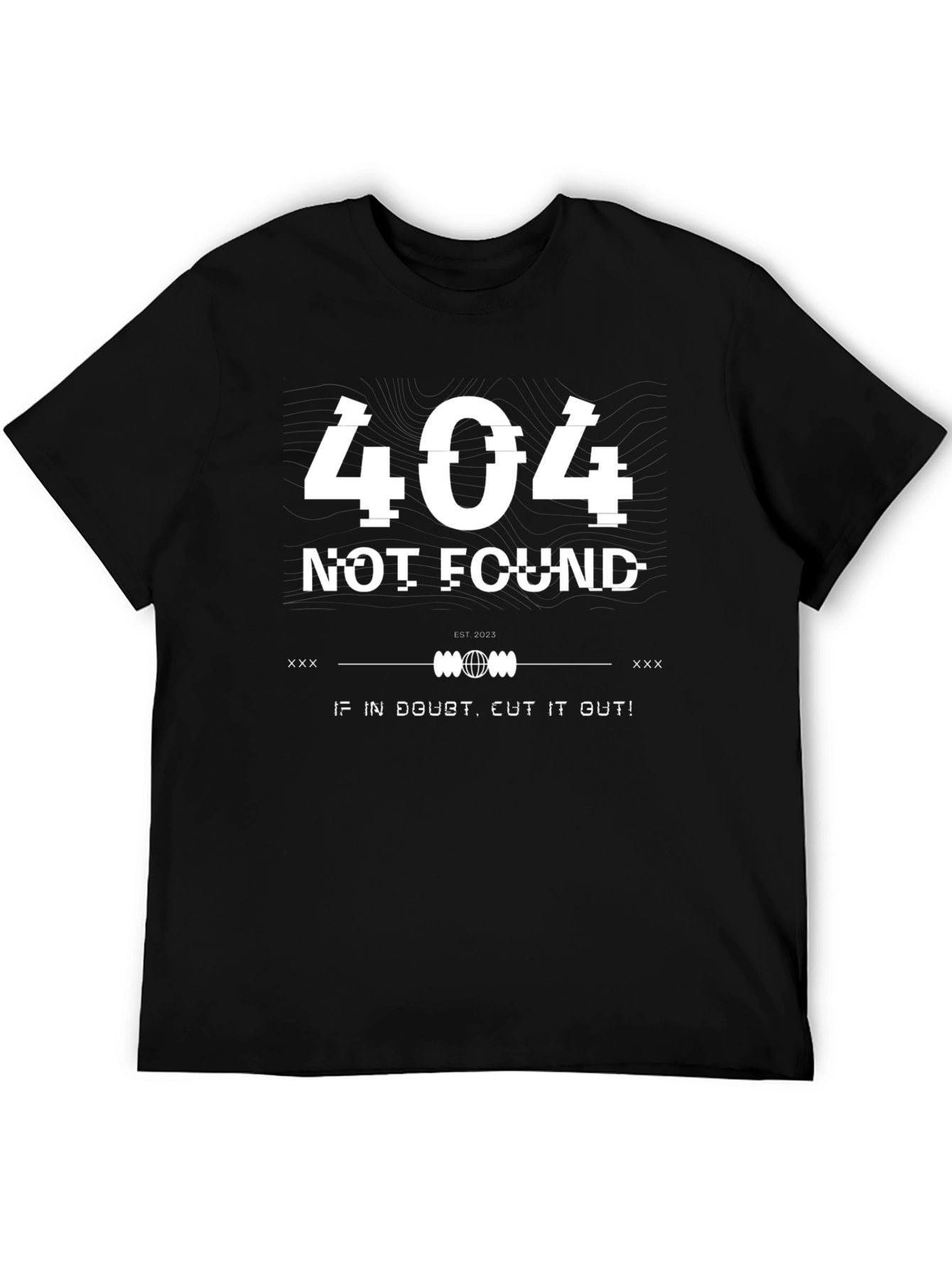 Black 404 Not Found Graphic Tee - Black view 5
