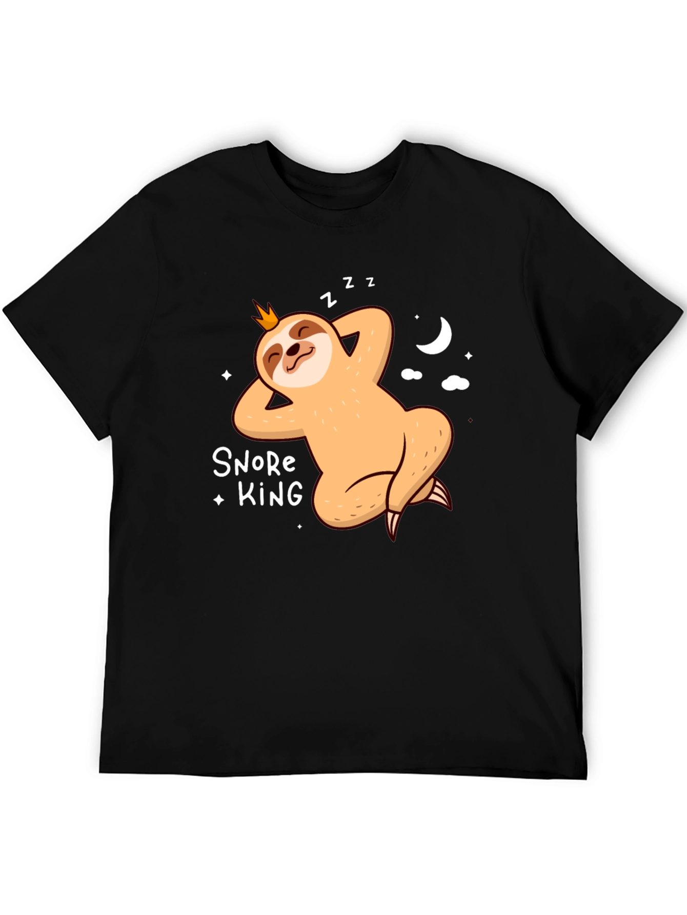 Black Snore King Sloth T-Shirt view 5