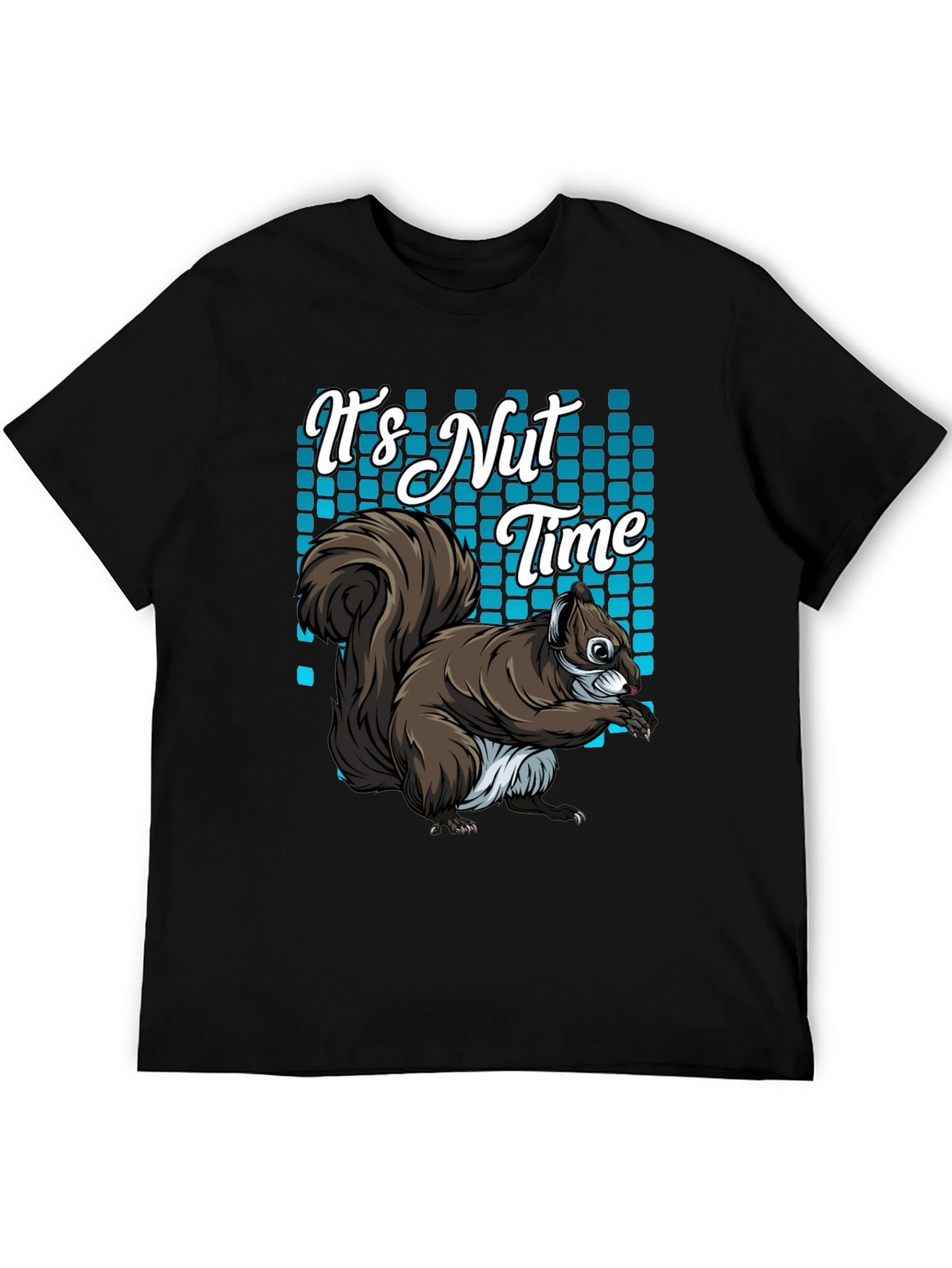 Black It's Nut Time Squirrel Graphic T-Shirt view 5