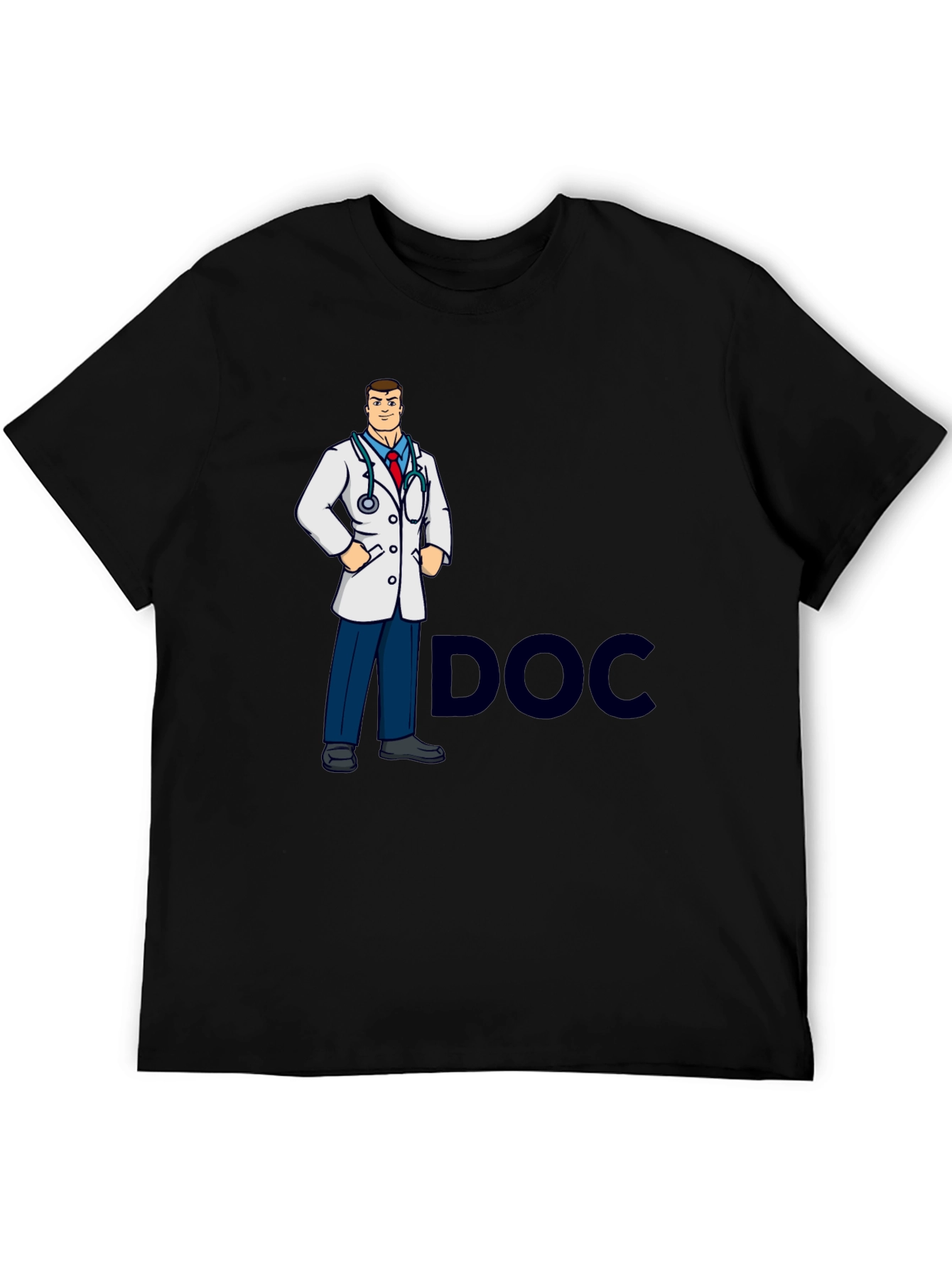 Black Doctor Cartoon Graphic T-Shirt view 5