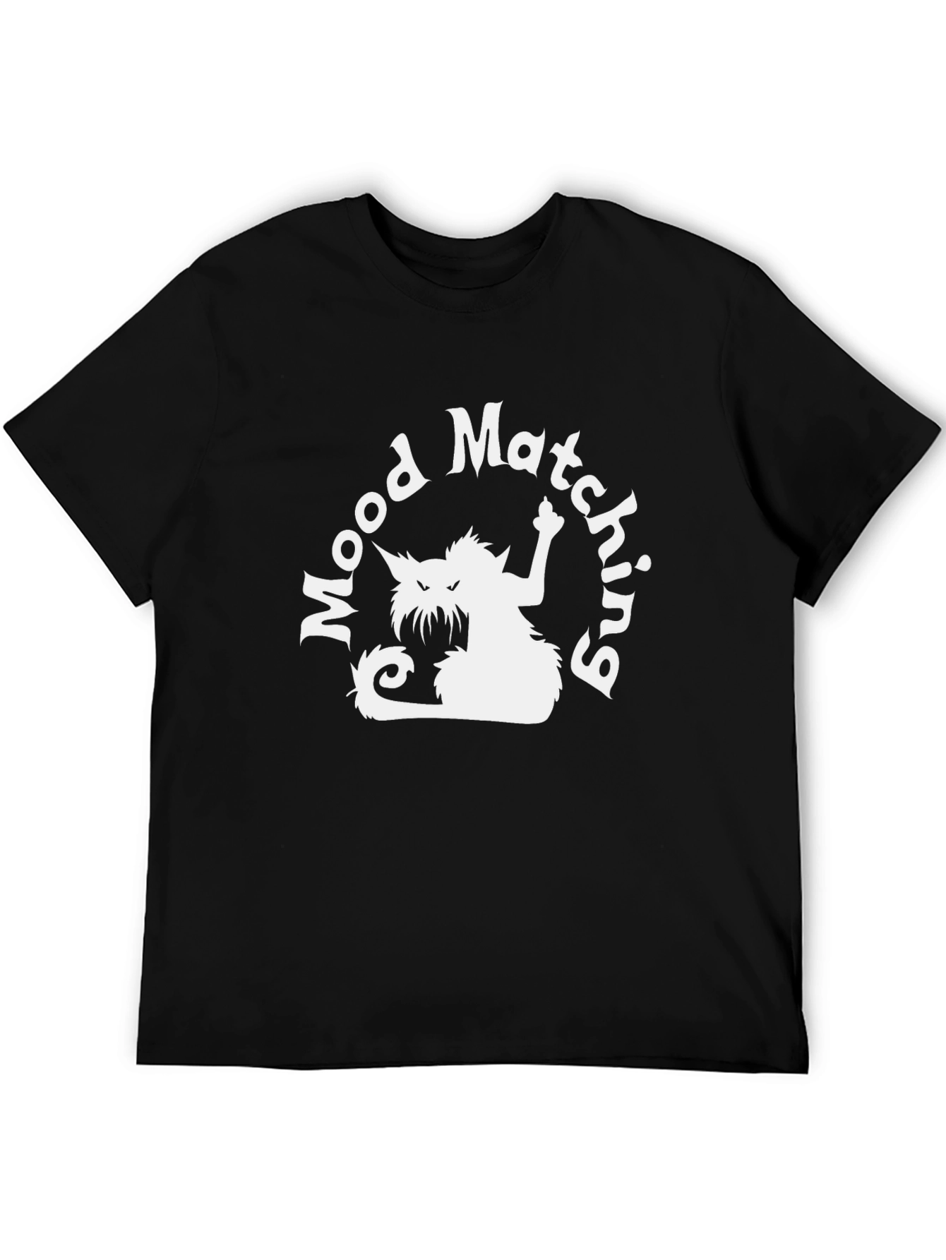 Black Mood Matching Cat Graphic T-Shirt - Black view 5