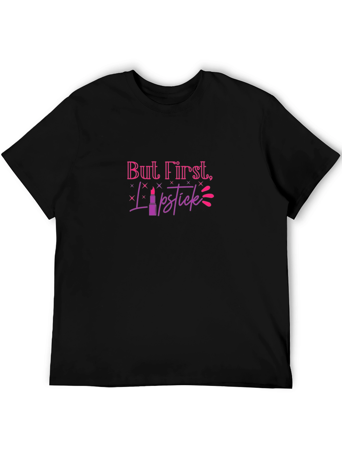 Black But First, Lipstick Graphic Tee - Black view 5