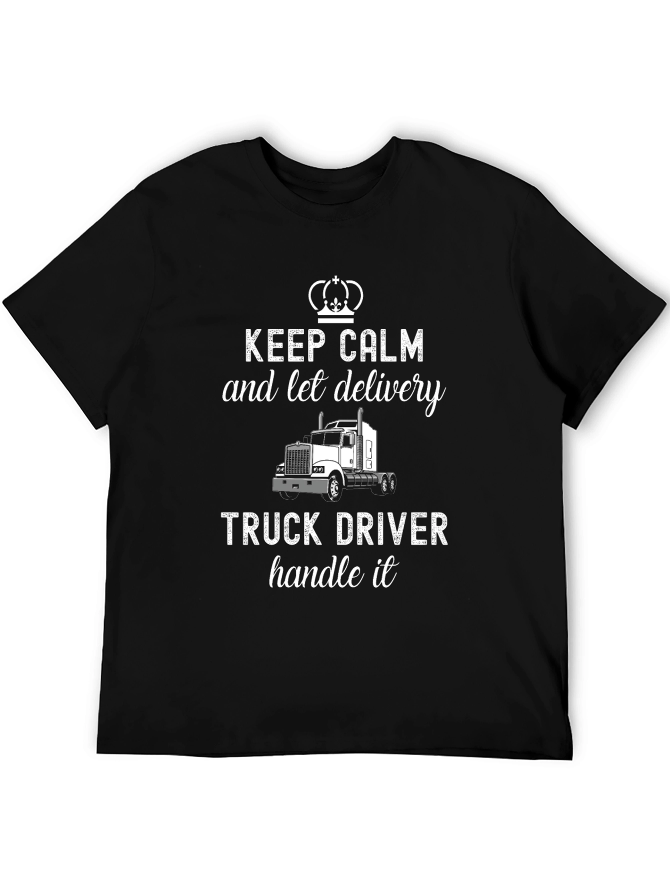 Black Keep Calm Truck Driver T-Shirt view 5