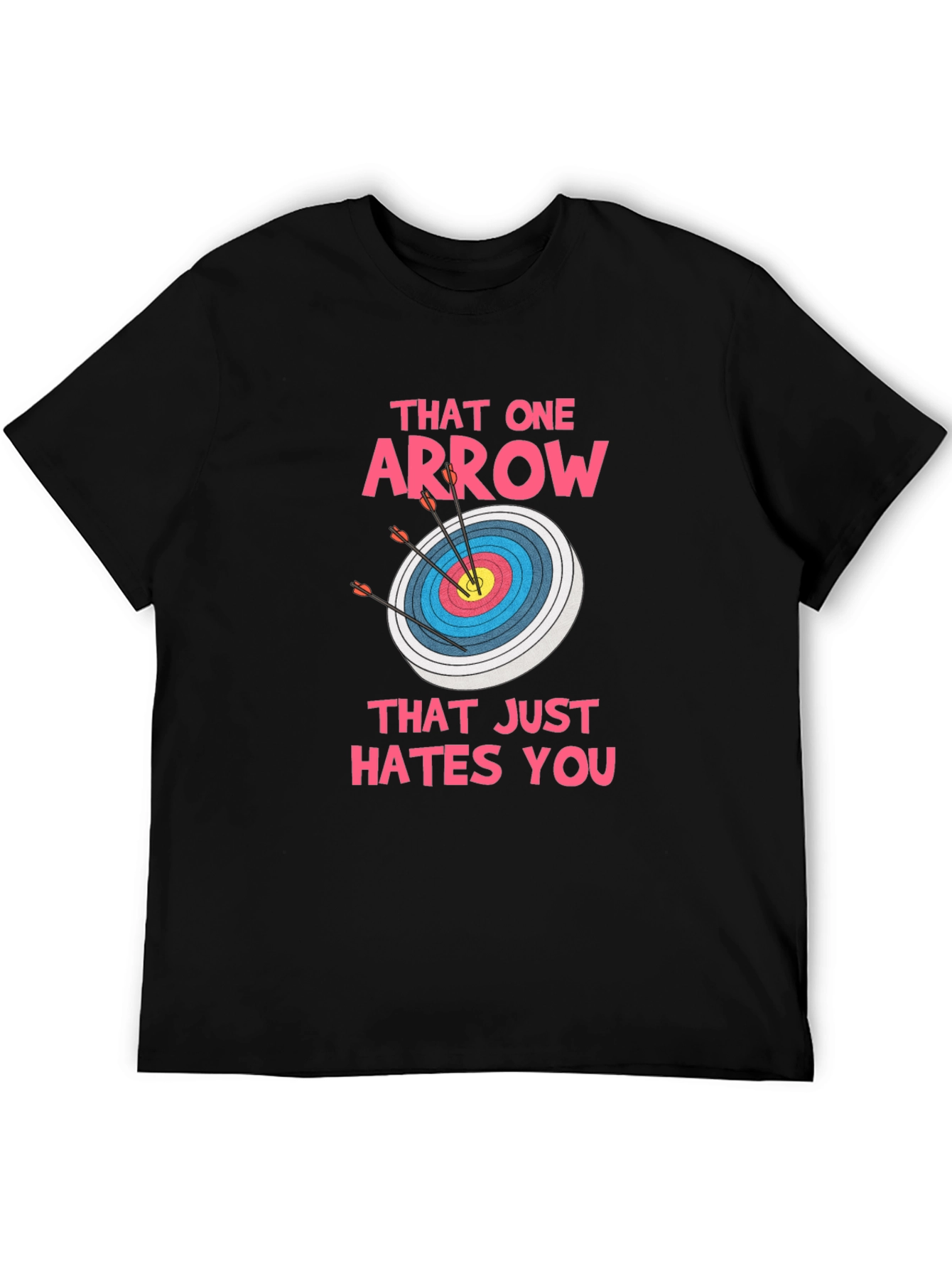 Black Archery Target T-Shirt - Funny Arrow Design view 5