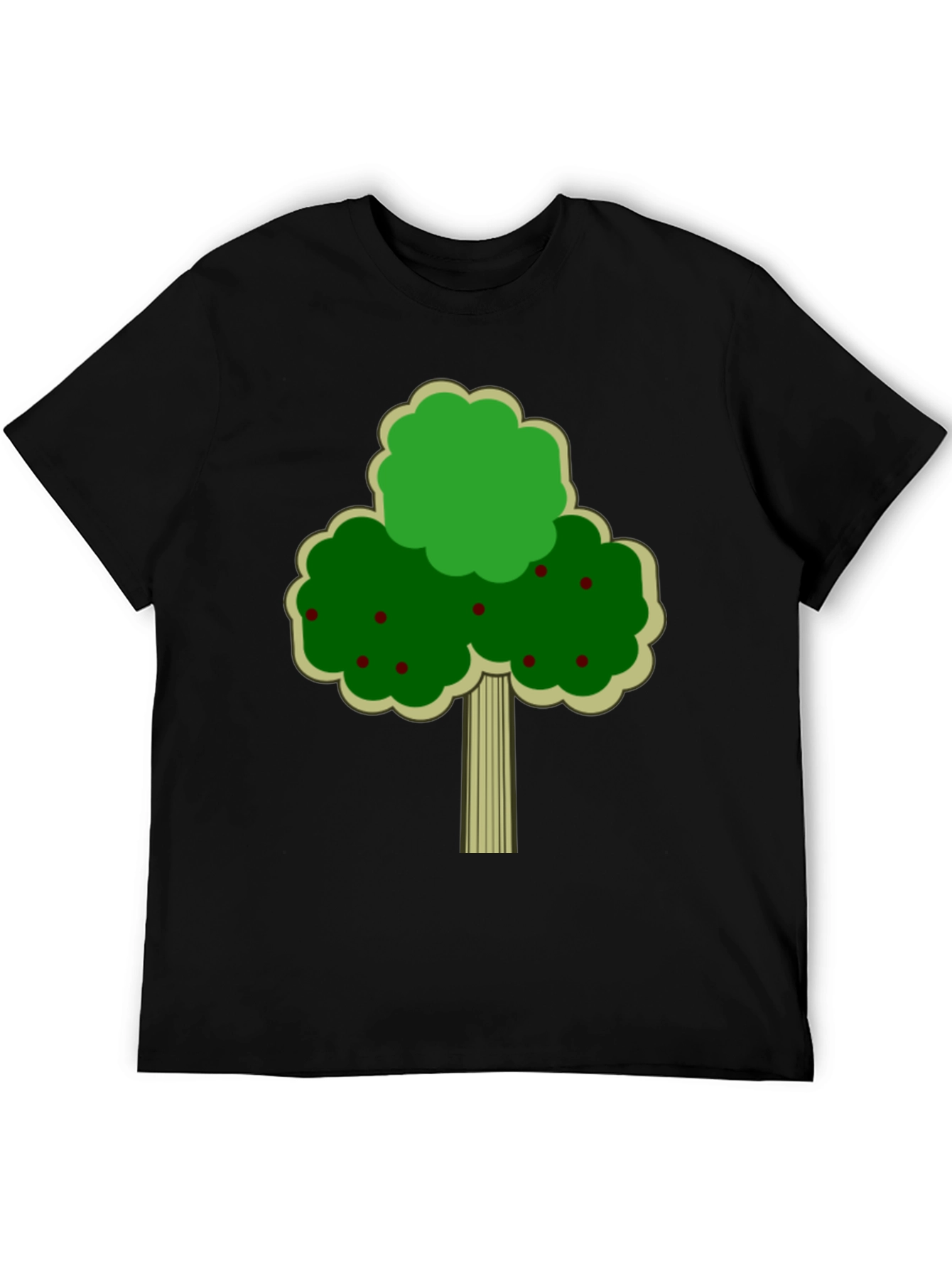 Black Fruit Tree Graphic Tee - Black Cotton T-Shirt view 5