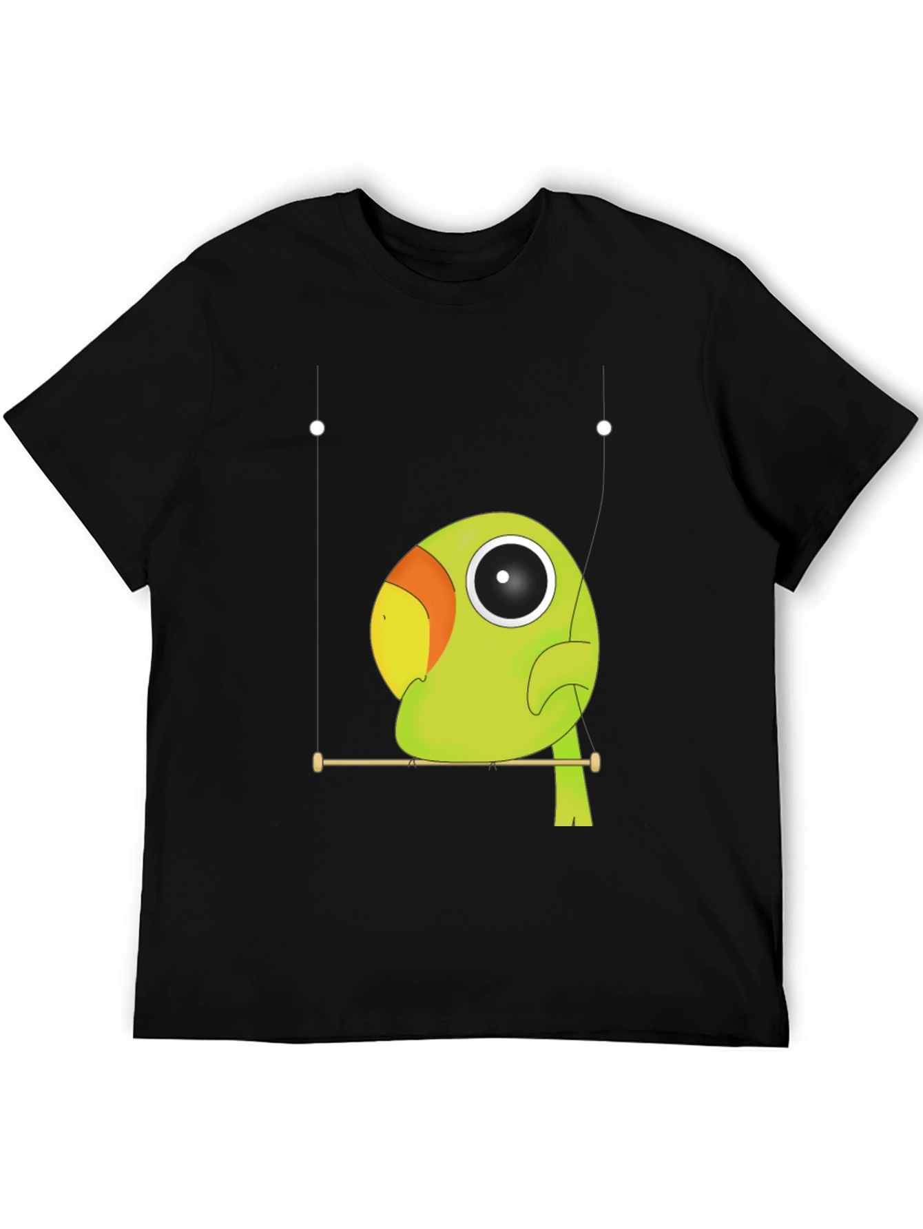 Black Parrot Perch Graphic Tee - Unique Bird Lover Shirt view 5