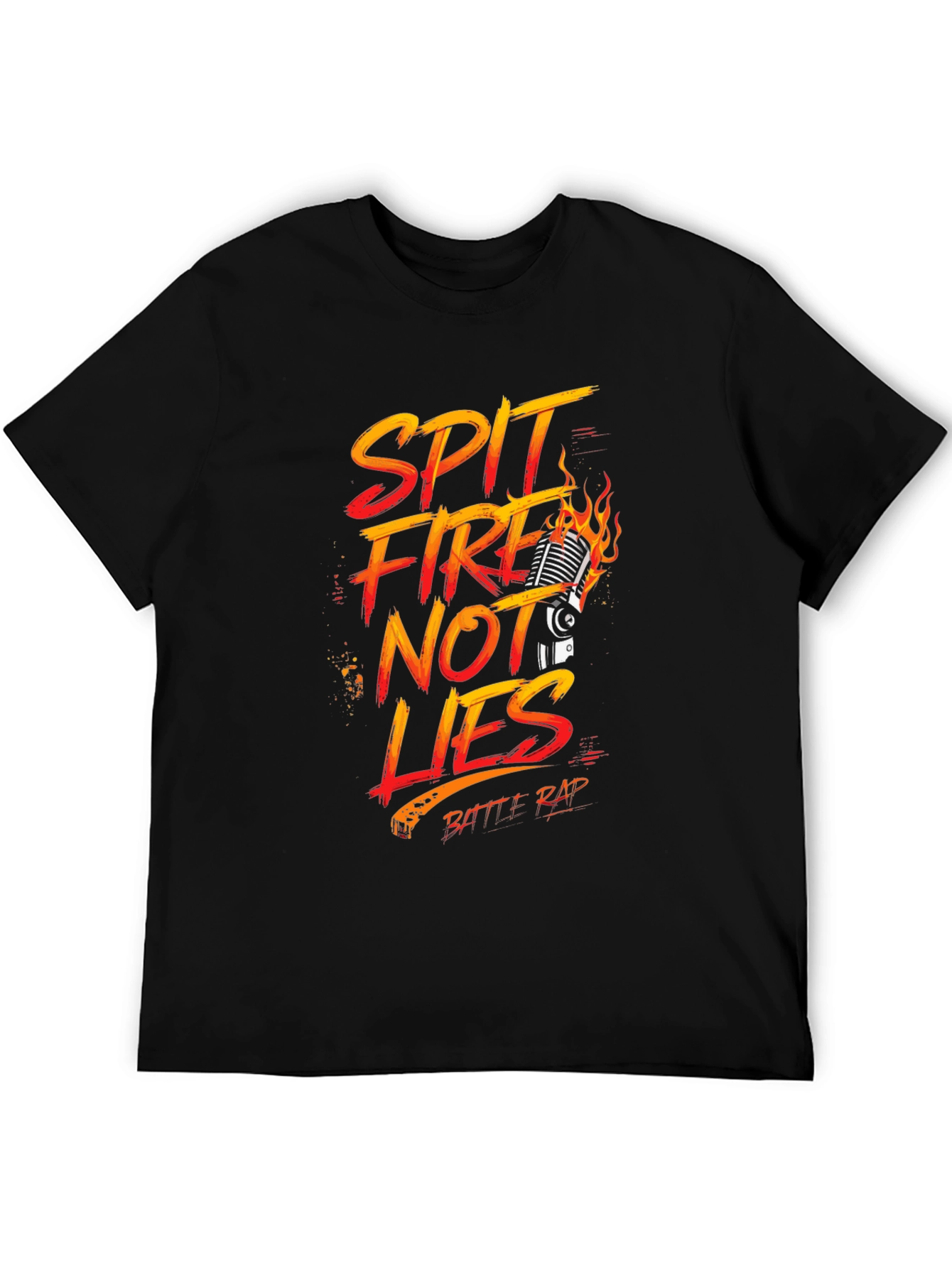 Black Spit Fire Not Lies Battle Rap T-Shirt view 5
