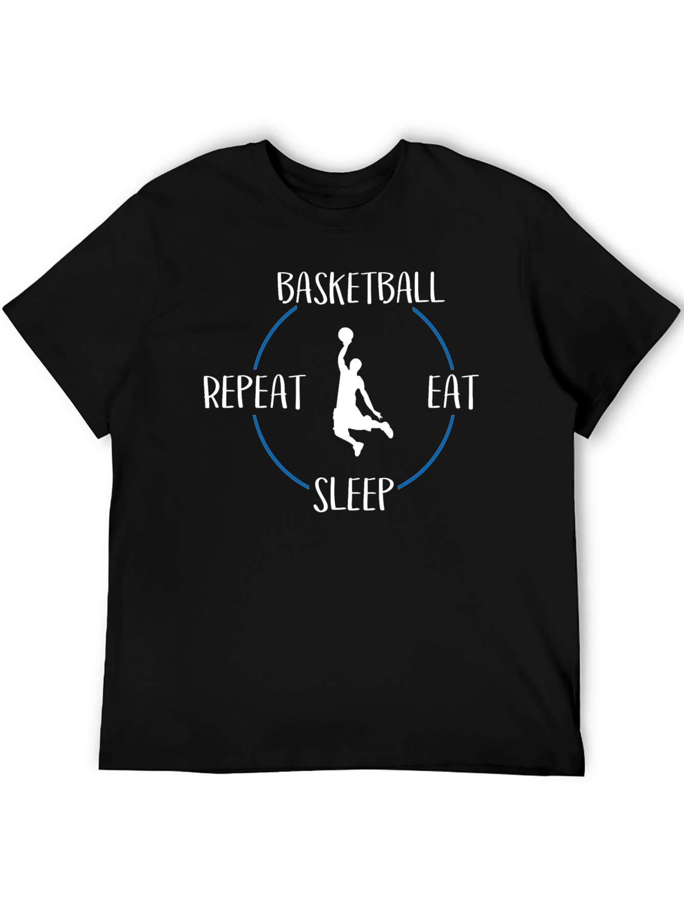 Black Basketball Eat Sleep Repeat T-Shirt view 5