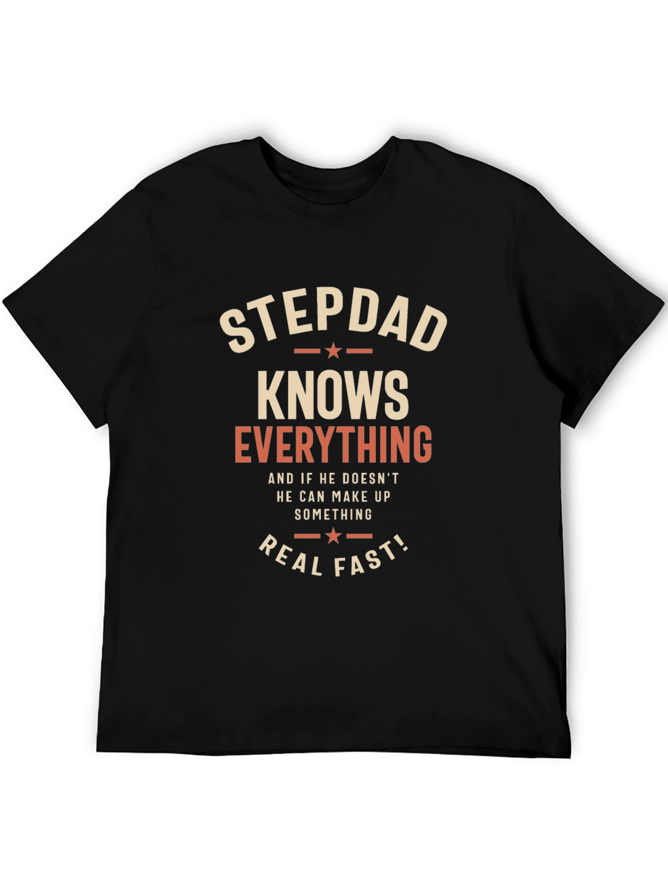 Black Stepdad Knows Everything Graphic Tee view 5