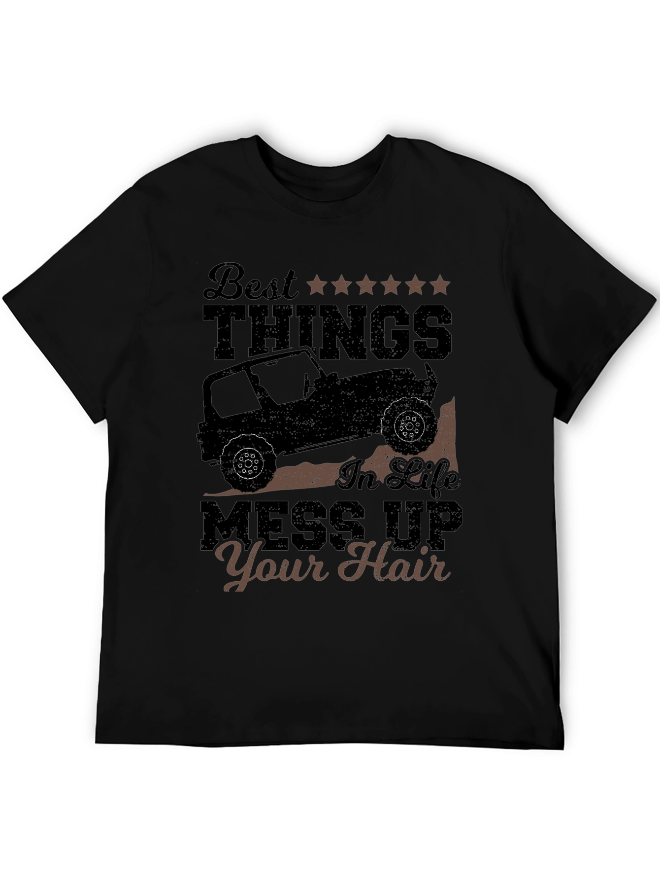 Black Best Things T-Shirt: Jeep Life, Mess Up Your Hair view 5
