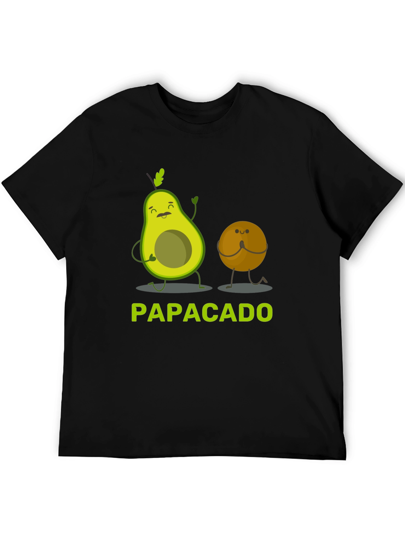 Black Papacado Funny Avocado Dad T-Shirt view 5