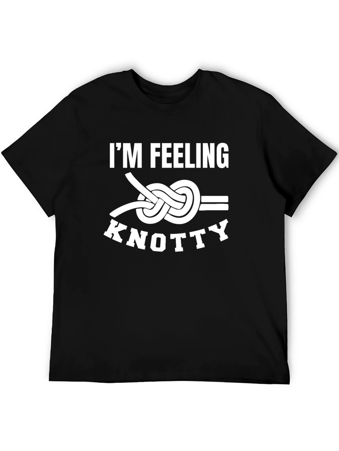 Black I'm Feeling Knotty Graphic Tee - Black Cotton T-Shirt view 5