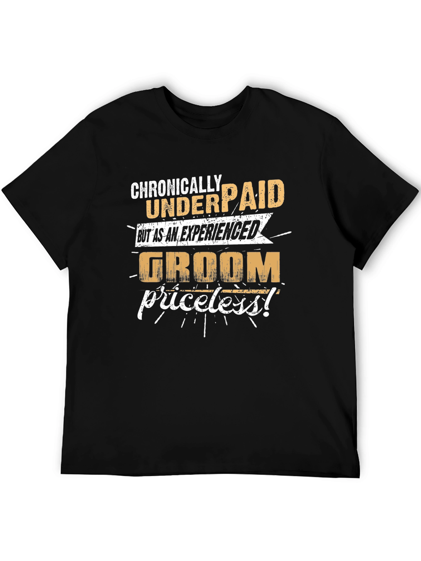 Black Chronically Underpaid Groom T-Shirt view 5