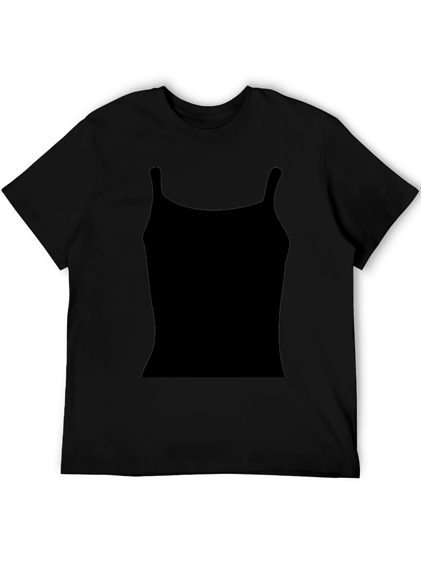 Black Black T-Shirt with Tank Top Design view 5