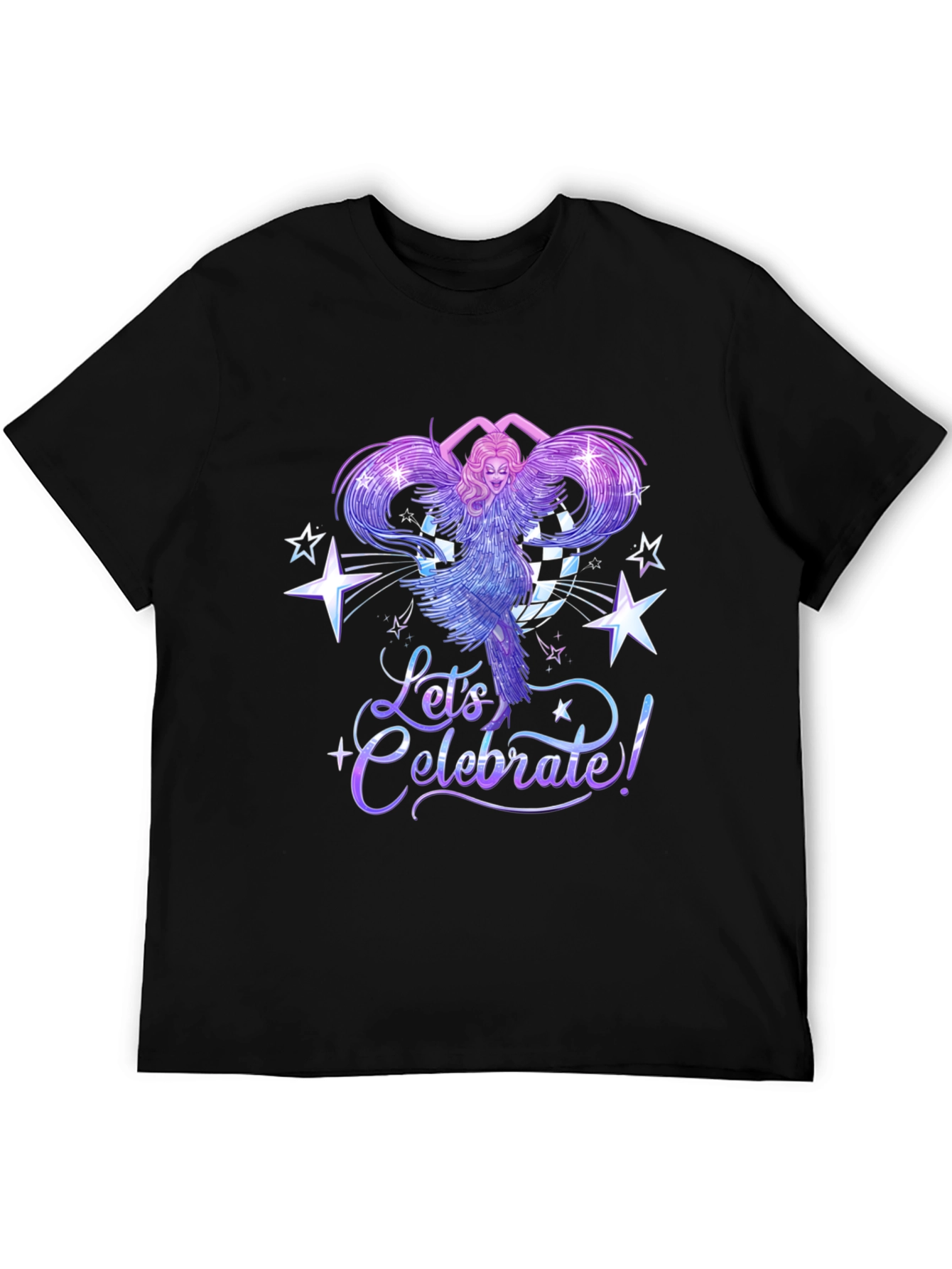 Black Celebrate T-Shirt: Drag Queen Party Tee view 5