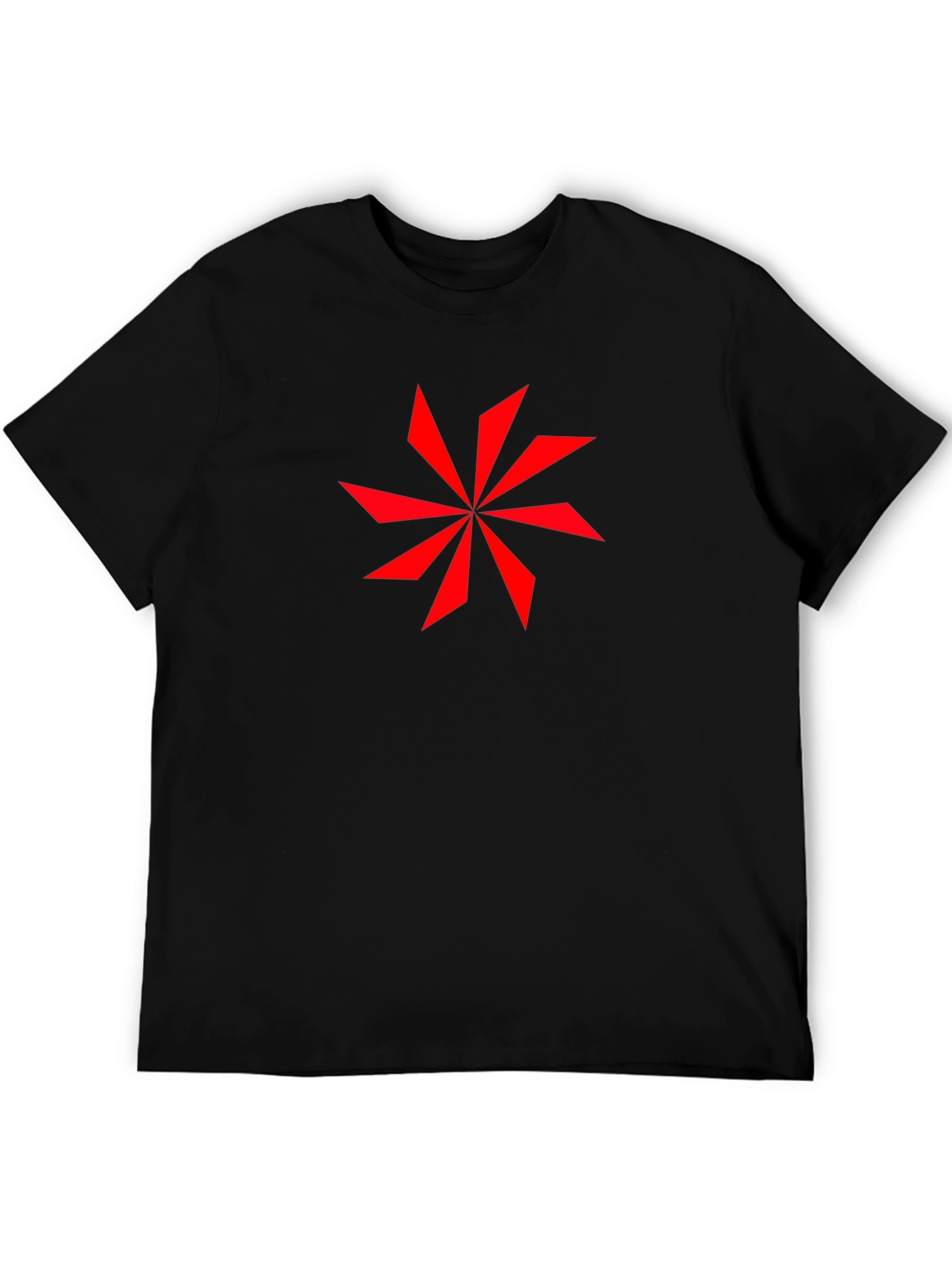 Black Geometric Star Graphic Black T-Shirt view 5