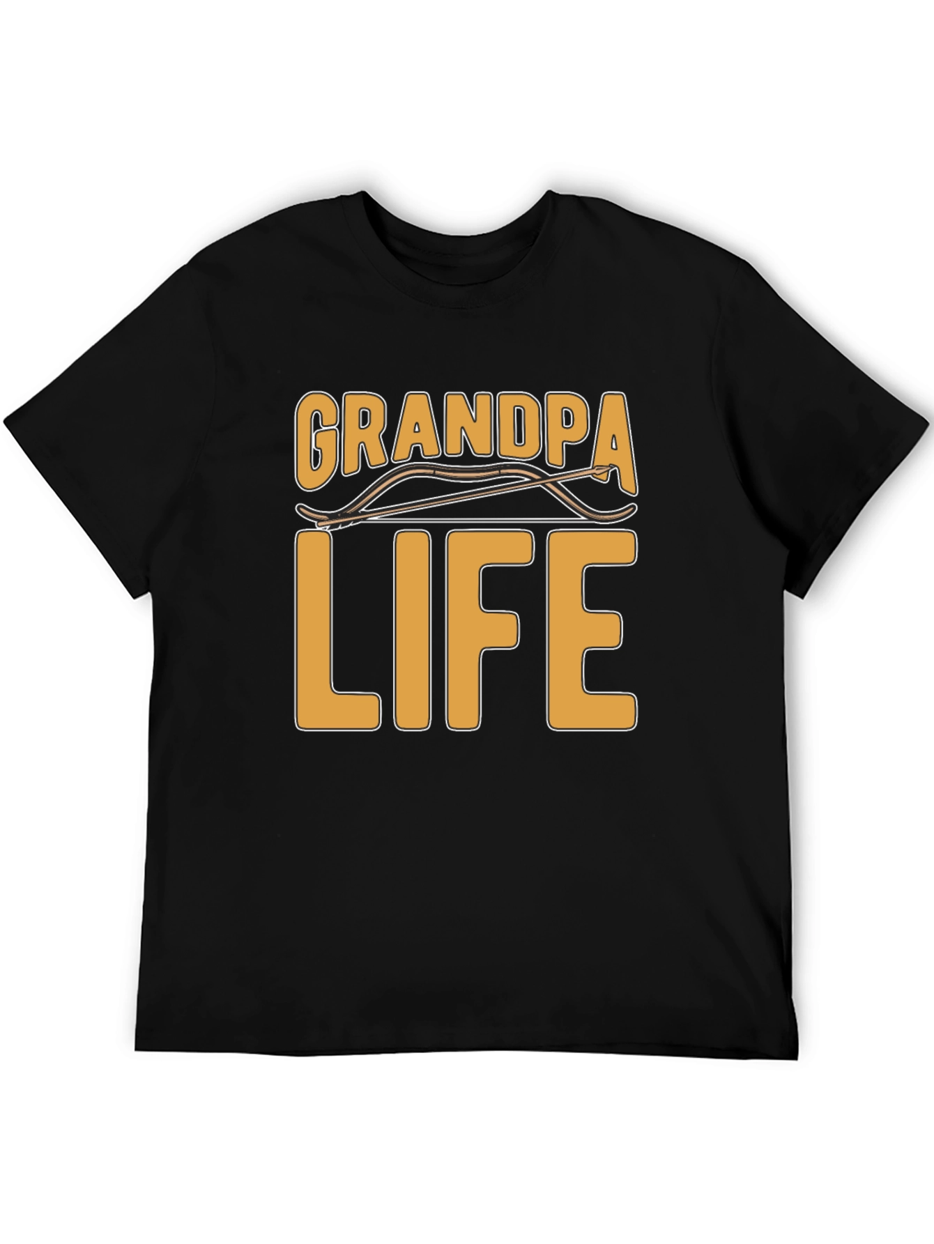 Grandpa Life Black T-Shirt, Archery Graphic Tee - 5