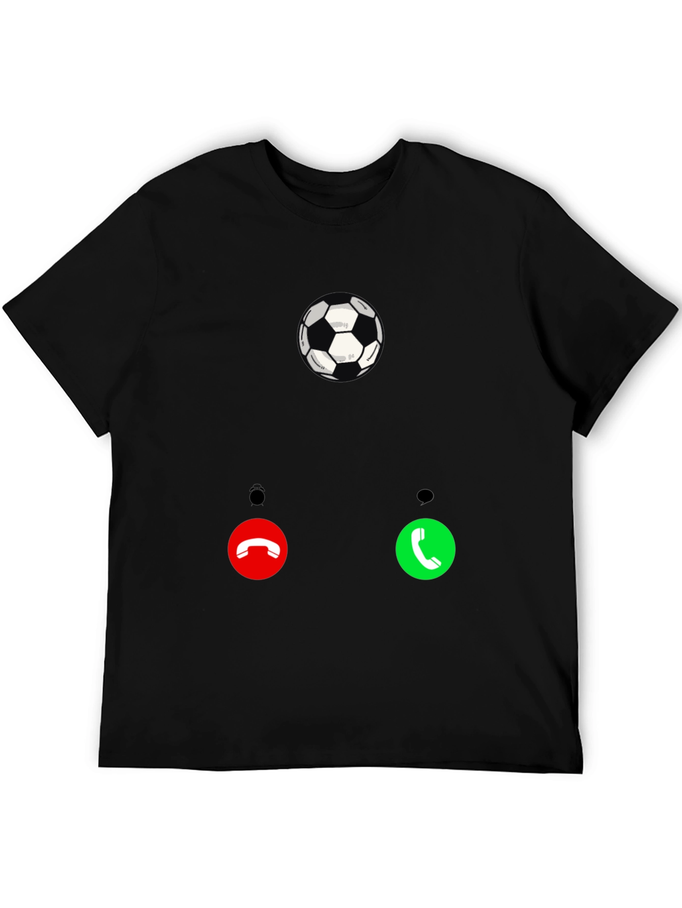 Black Soccer Call T-Shirt - Black Graphic Tee for Sport Fans view 5