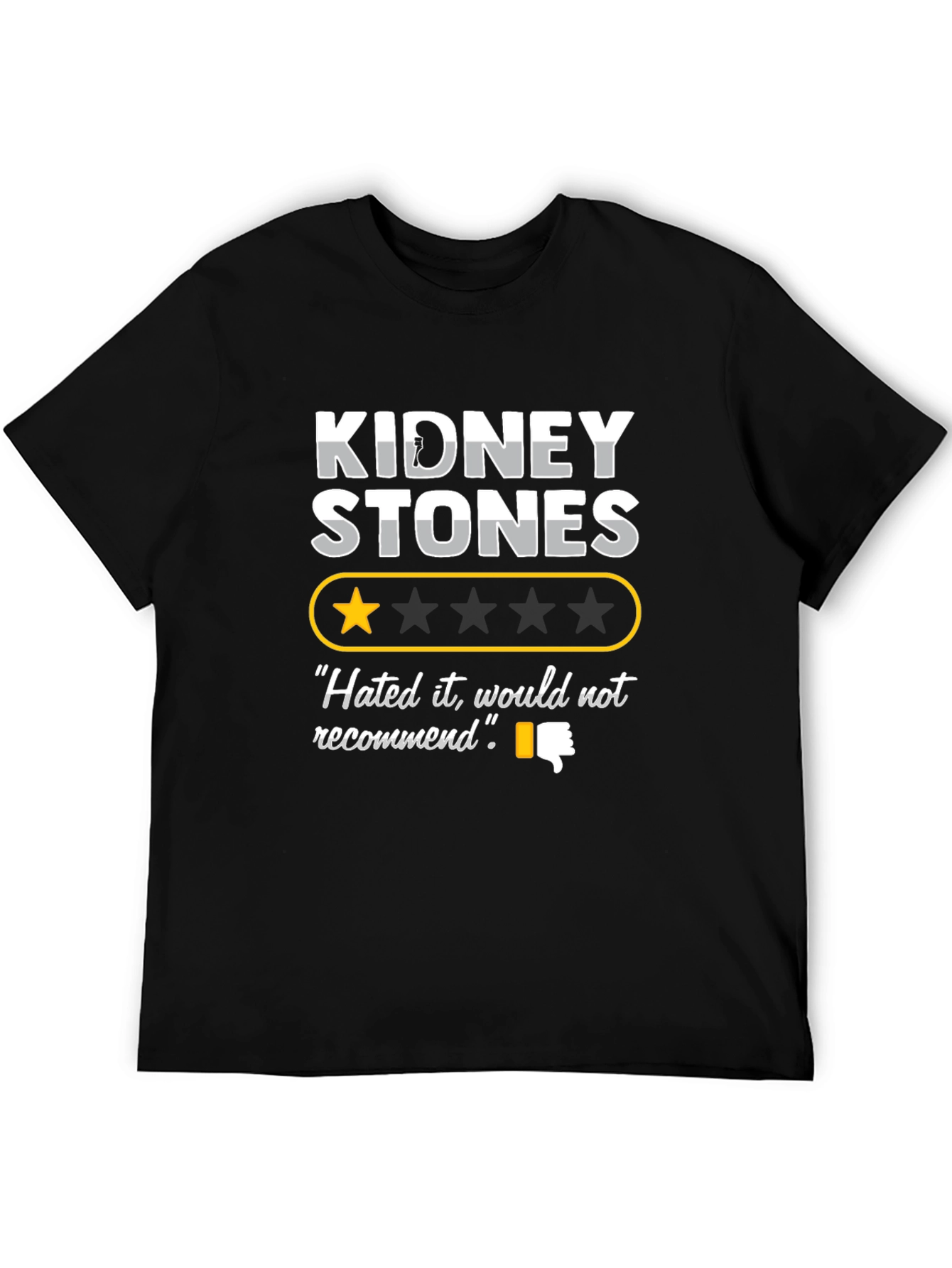 Black Kidney Stones Graphic Tee - One Star Review T-Shirt view 5
